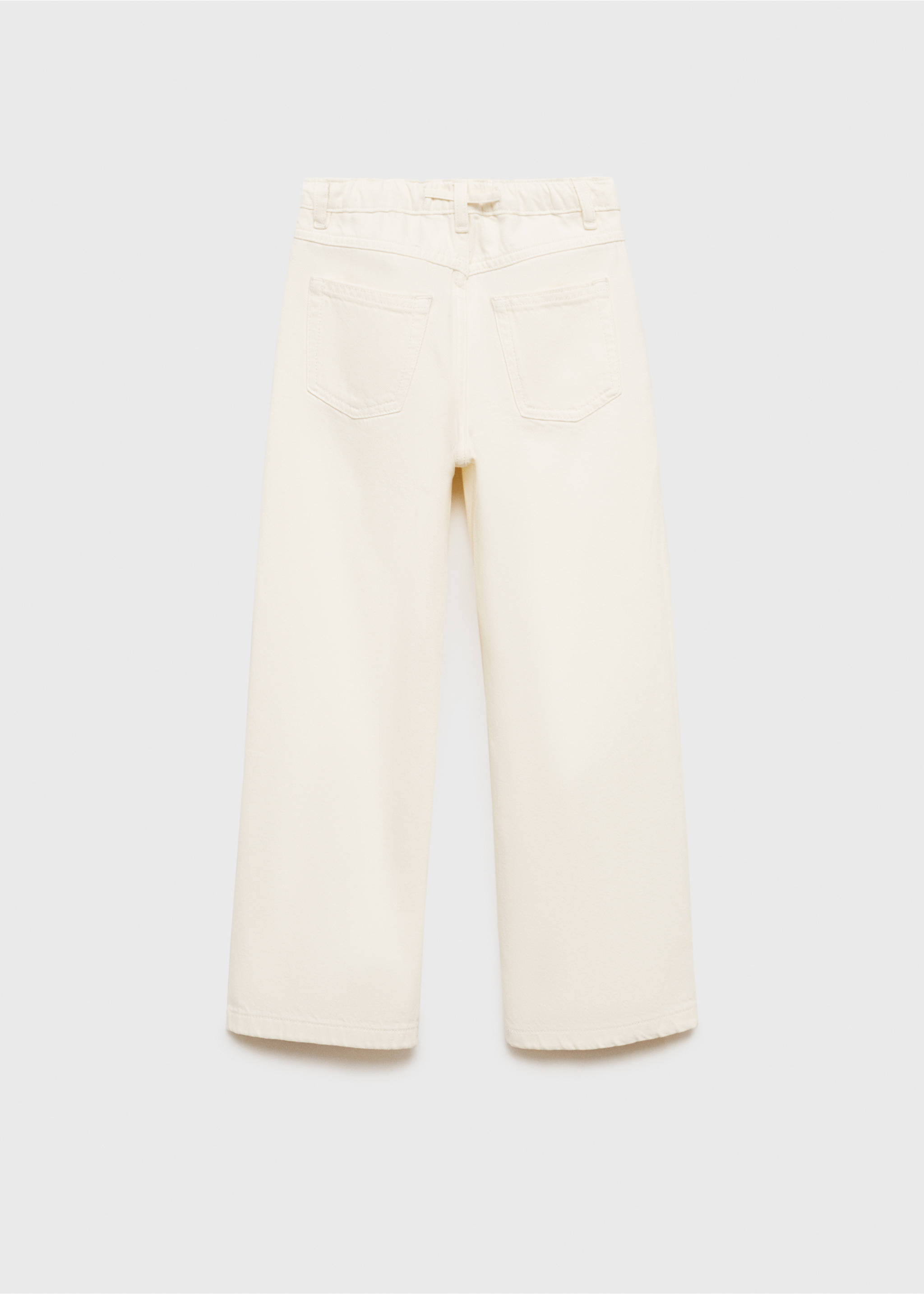 Wideleg jeans with adjustable drawstring - Reverse of the article, Ecru. Ref: 87034791-00.