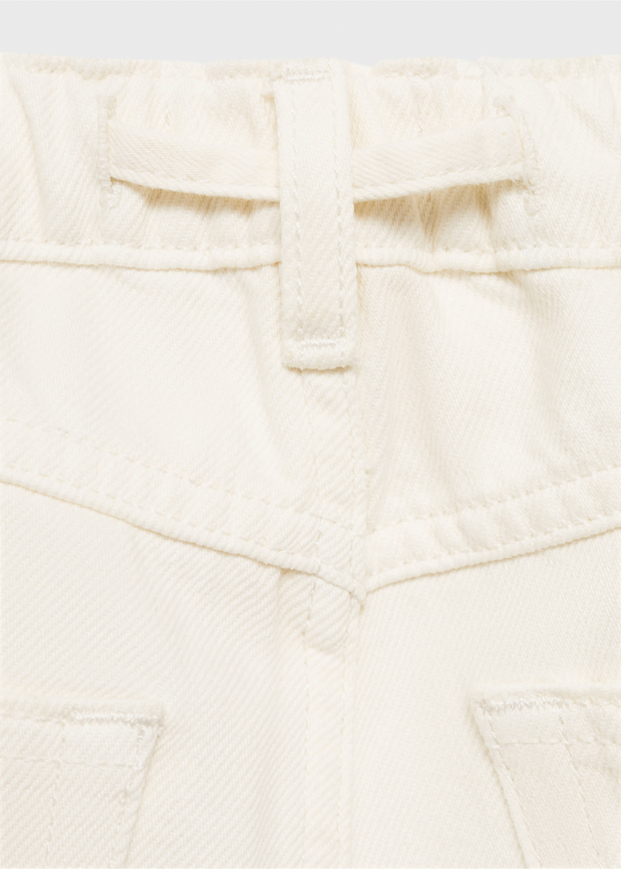 Wideleg jeans with adjustable drawstring - Details of the article 0, Ecru. Ref: 87034791-00.