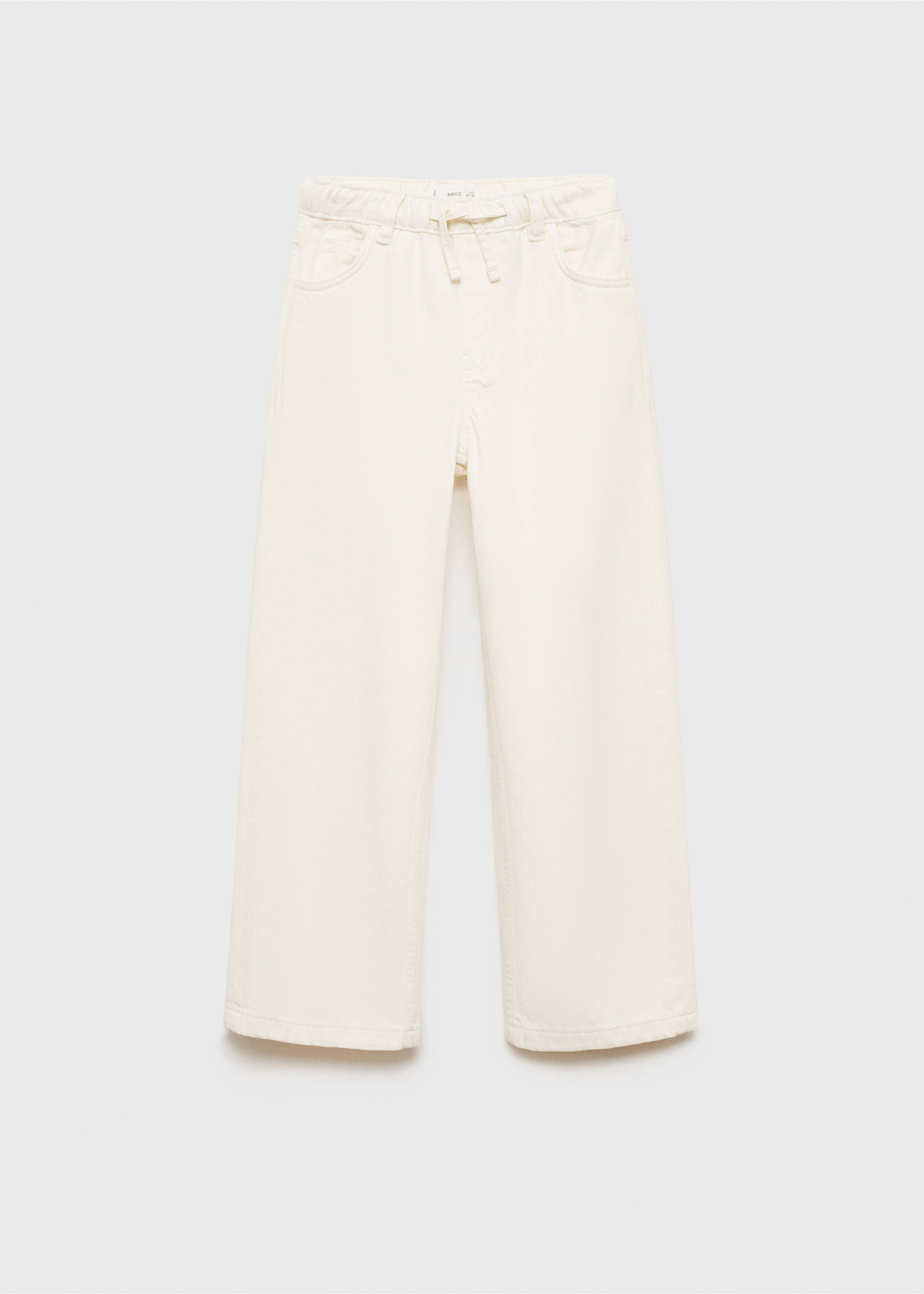 Wideleg jeans with adjustable drawstring - Article without model, Ecru. Ref: 87034791-00.
