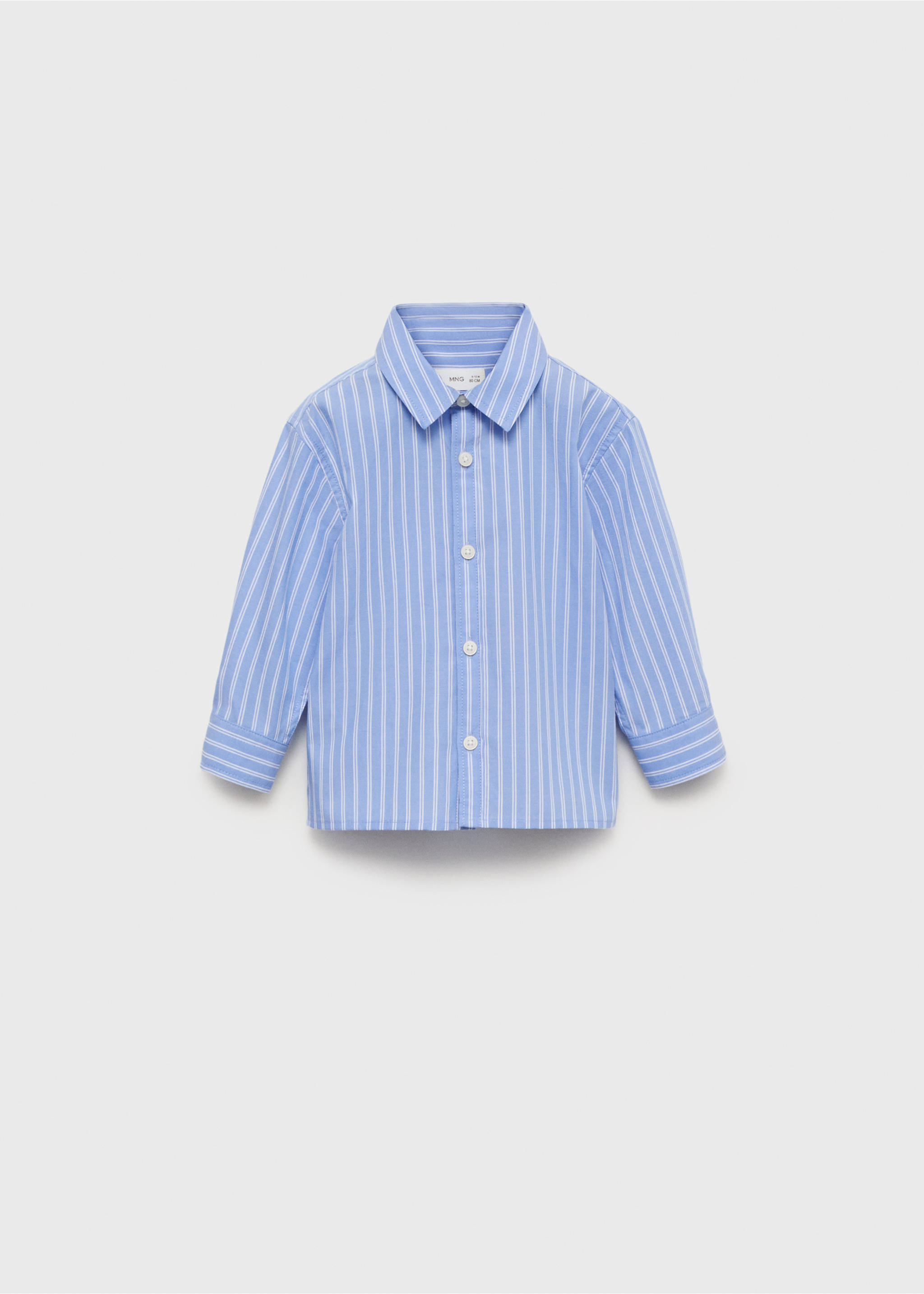 100% cotton striped shirt - Article without model, Sky Blue. Ref: 87034792-00.