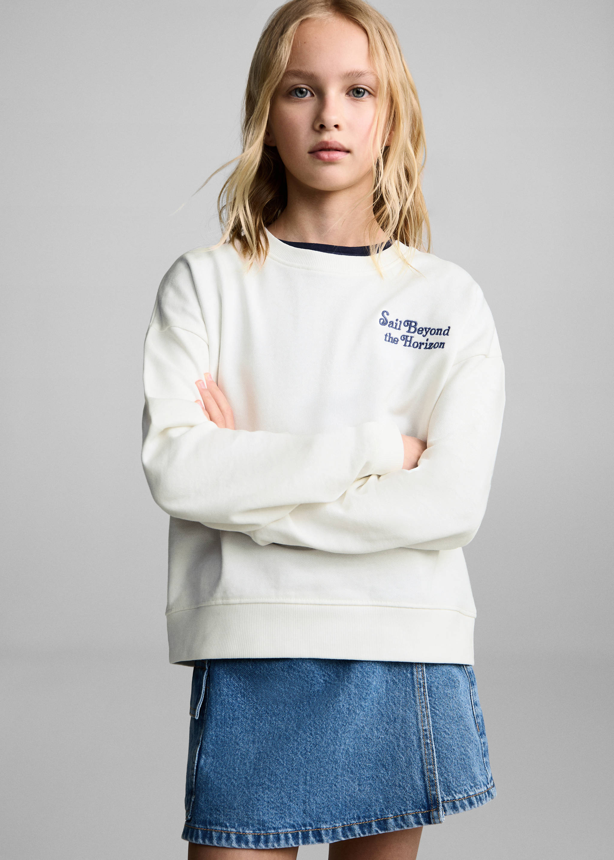 Message cotton sweatshirt - Medium plane