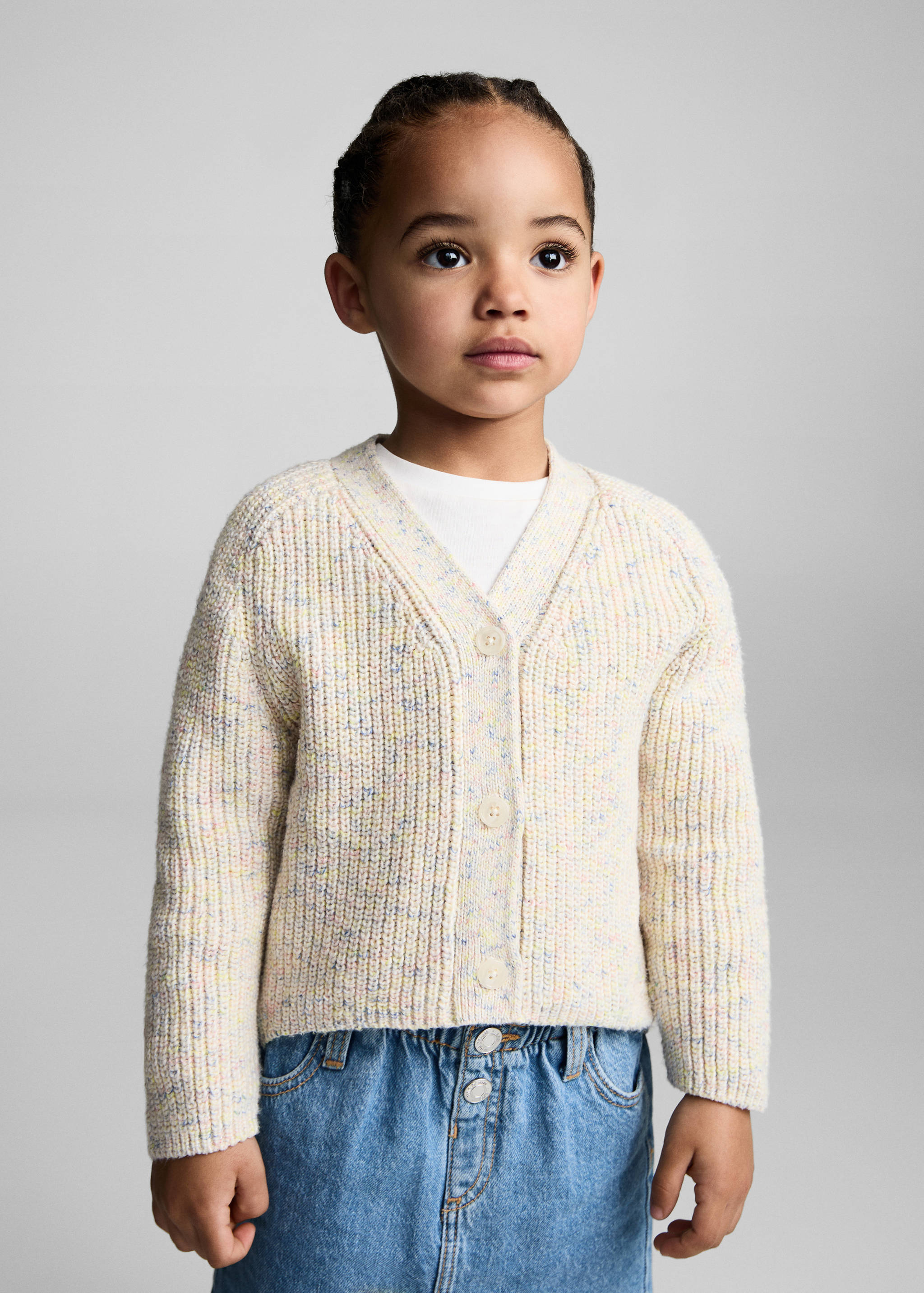 Cárdigan punto jaspeado - Plano medio