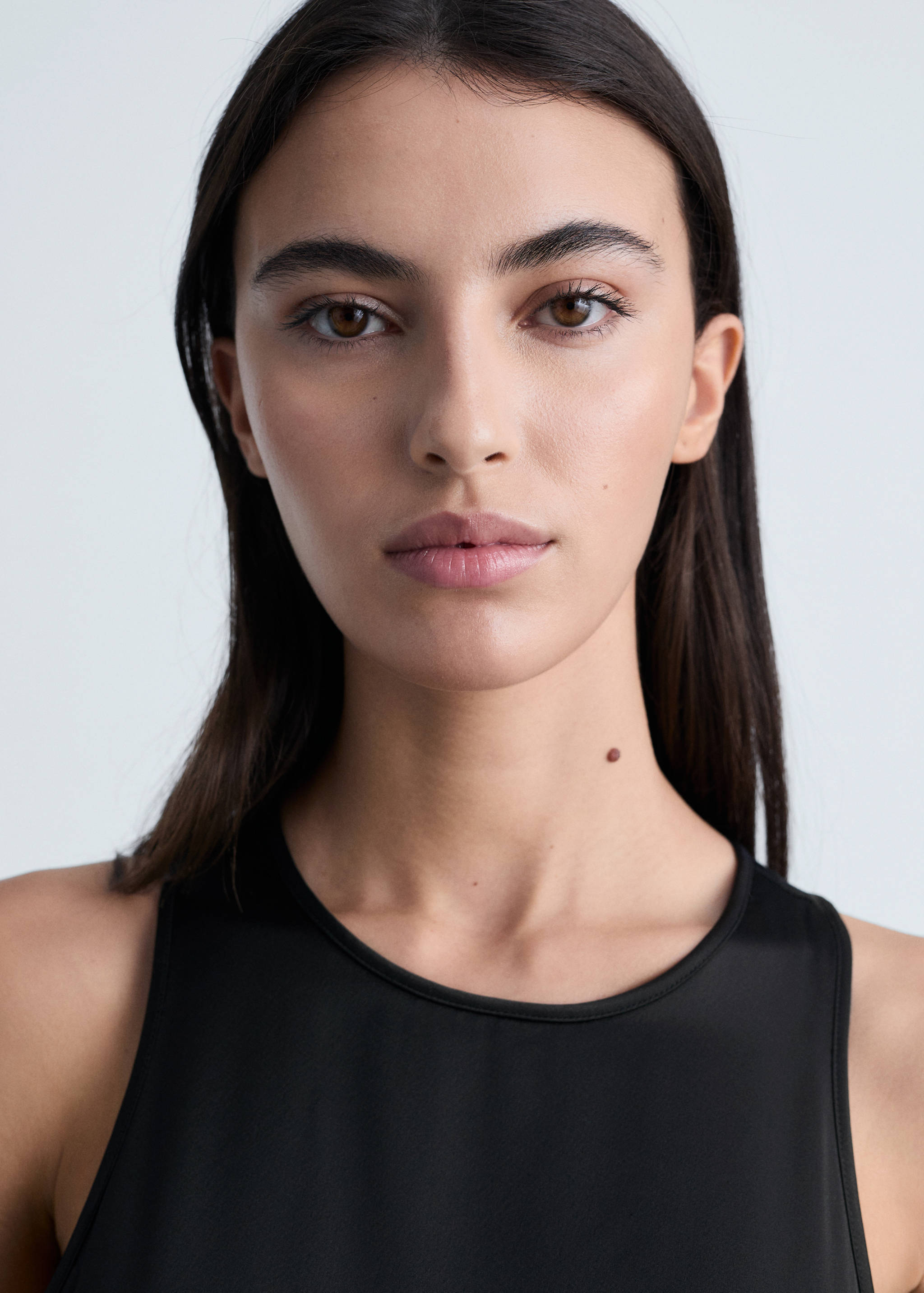 Satin maxi-flower dress - Details of the article 1