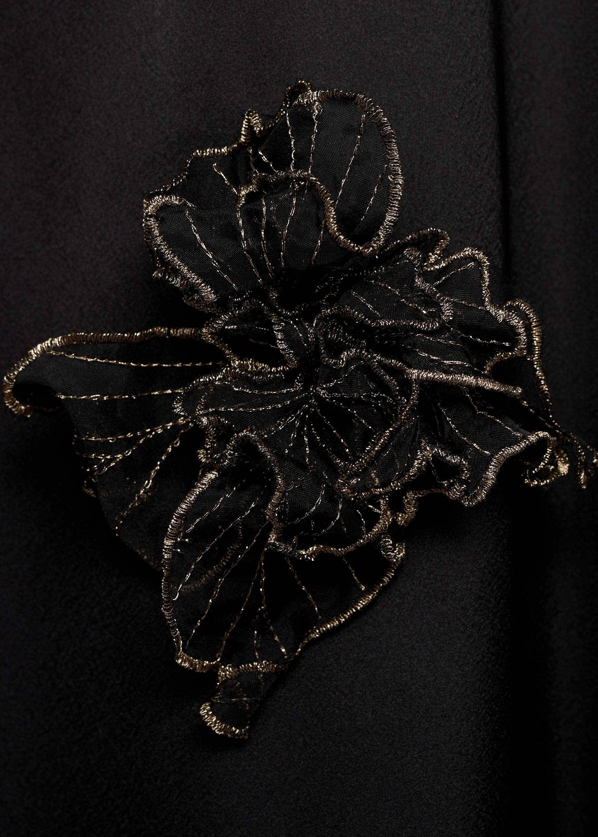 Satin maxi-flower dress - Details of the article 8