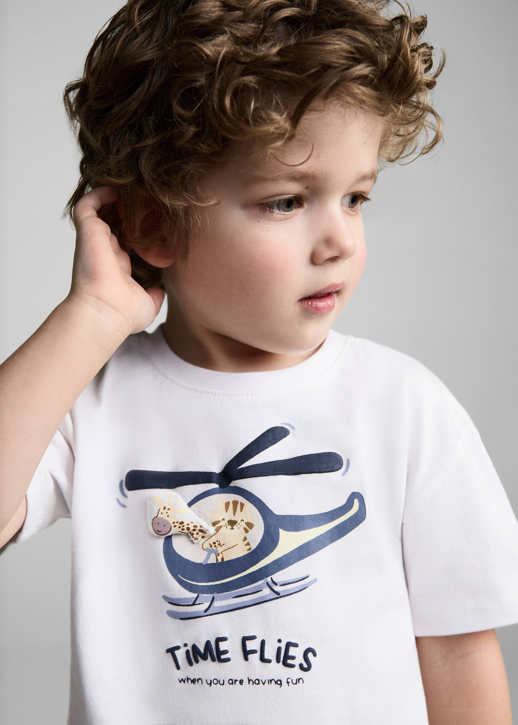 Embossed cotton T-shirt - Details of the article 1