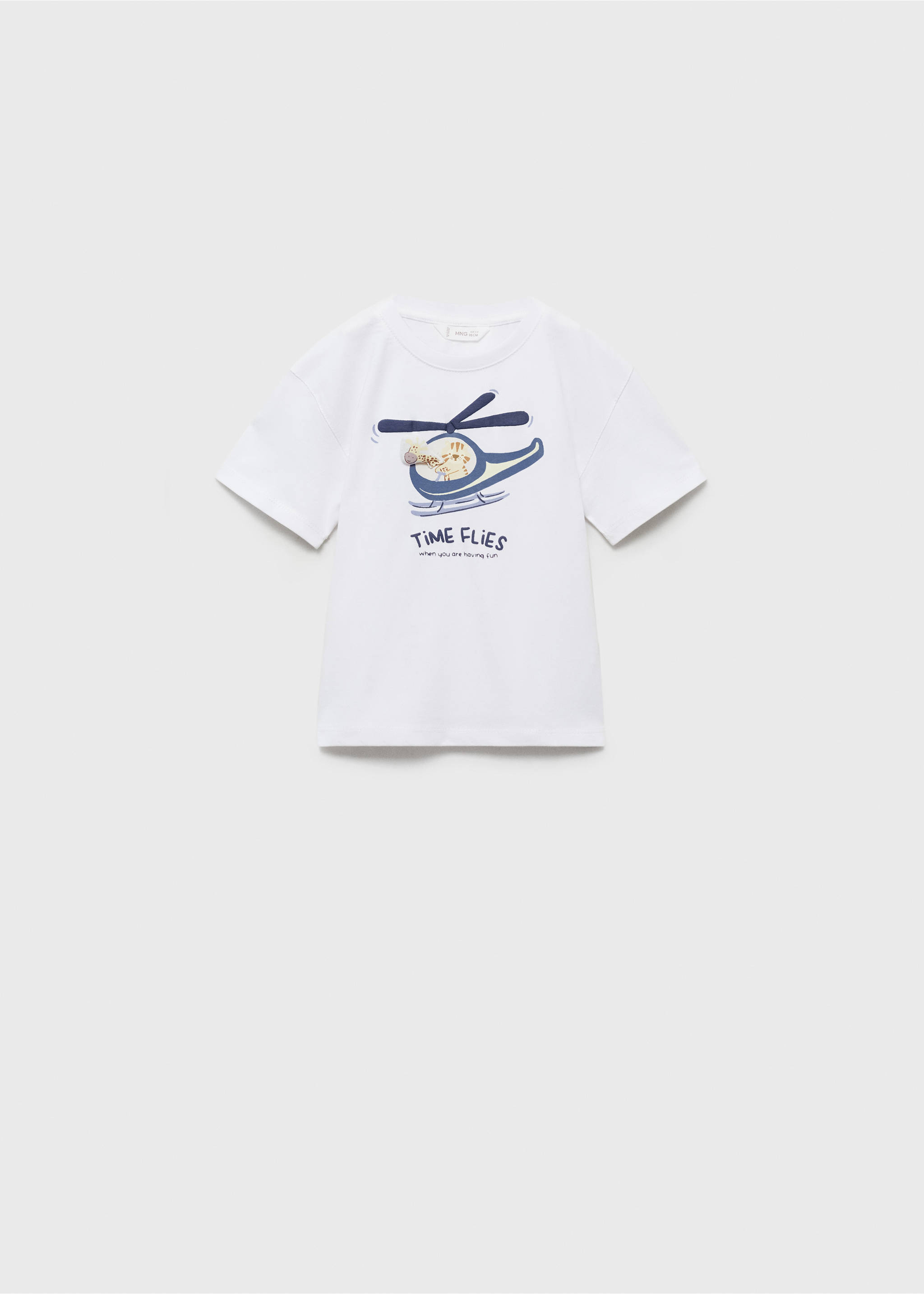Embossed cotton T-shirt - Article without model, Off White. Ref: 87034799-00.