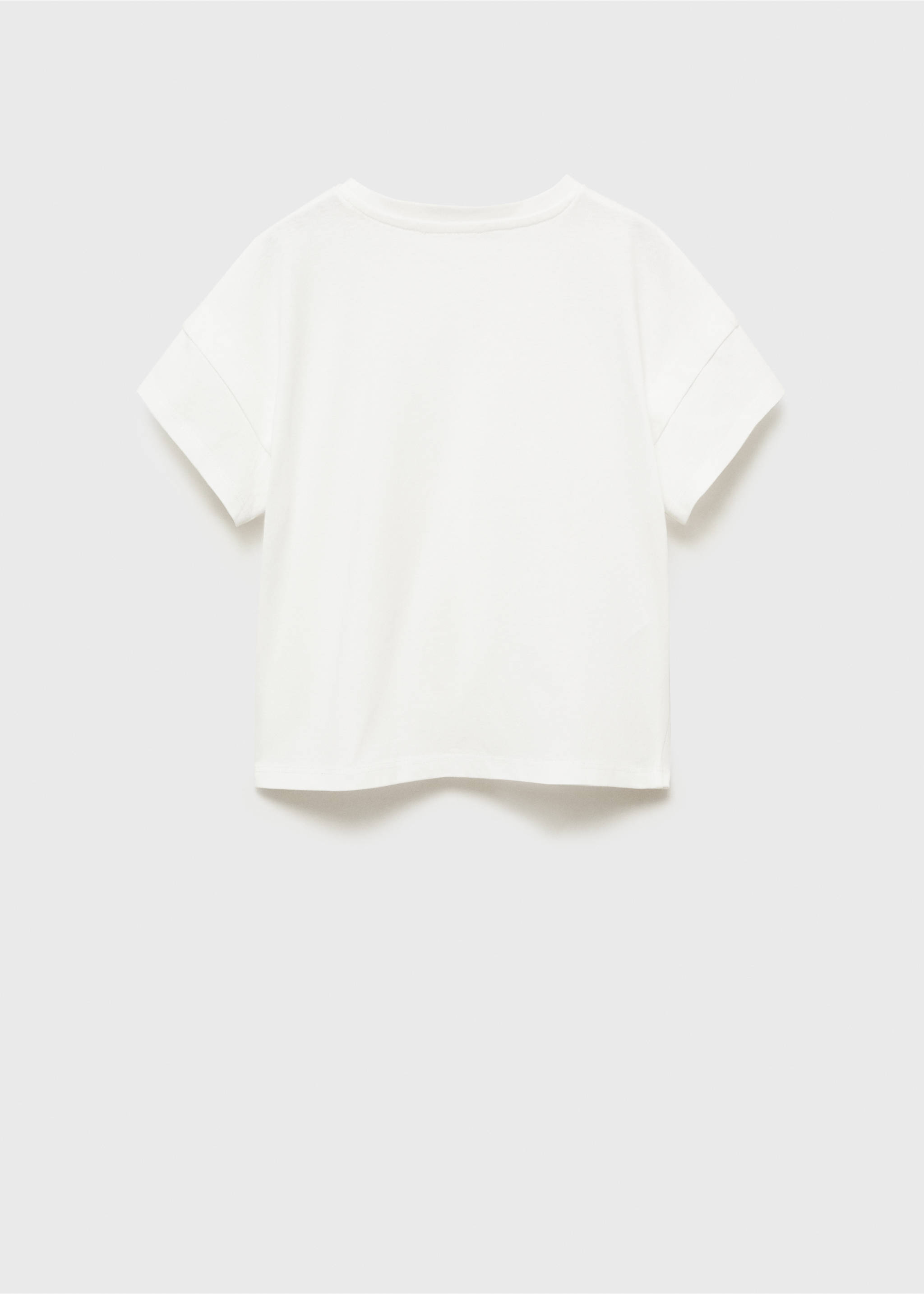 Camiseta algodón detalle nudo - Reverso del artículo, Blanco roto. Ref: 87034801-00.
