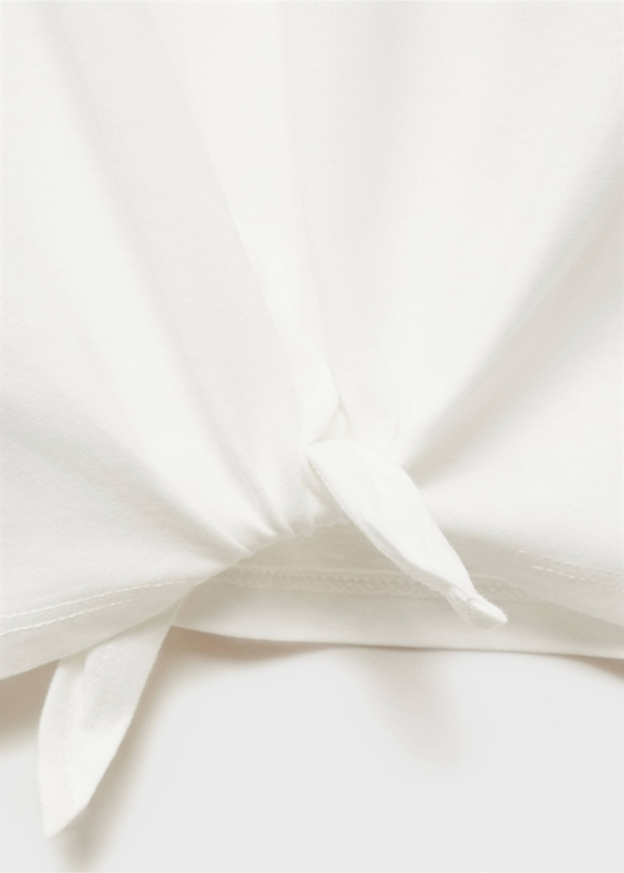 Camiseta algodón detalle nudo - Detalle del artículo 8, Blanco roto. Ref: 87034801-00.
