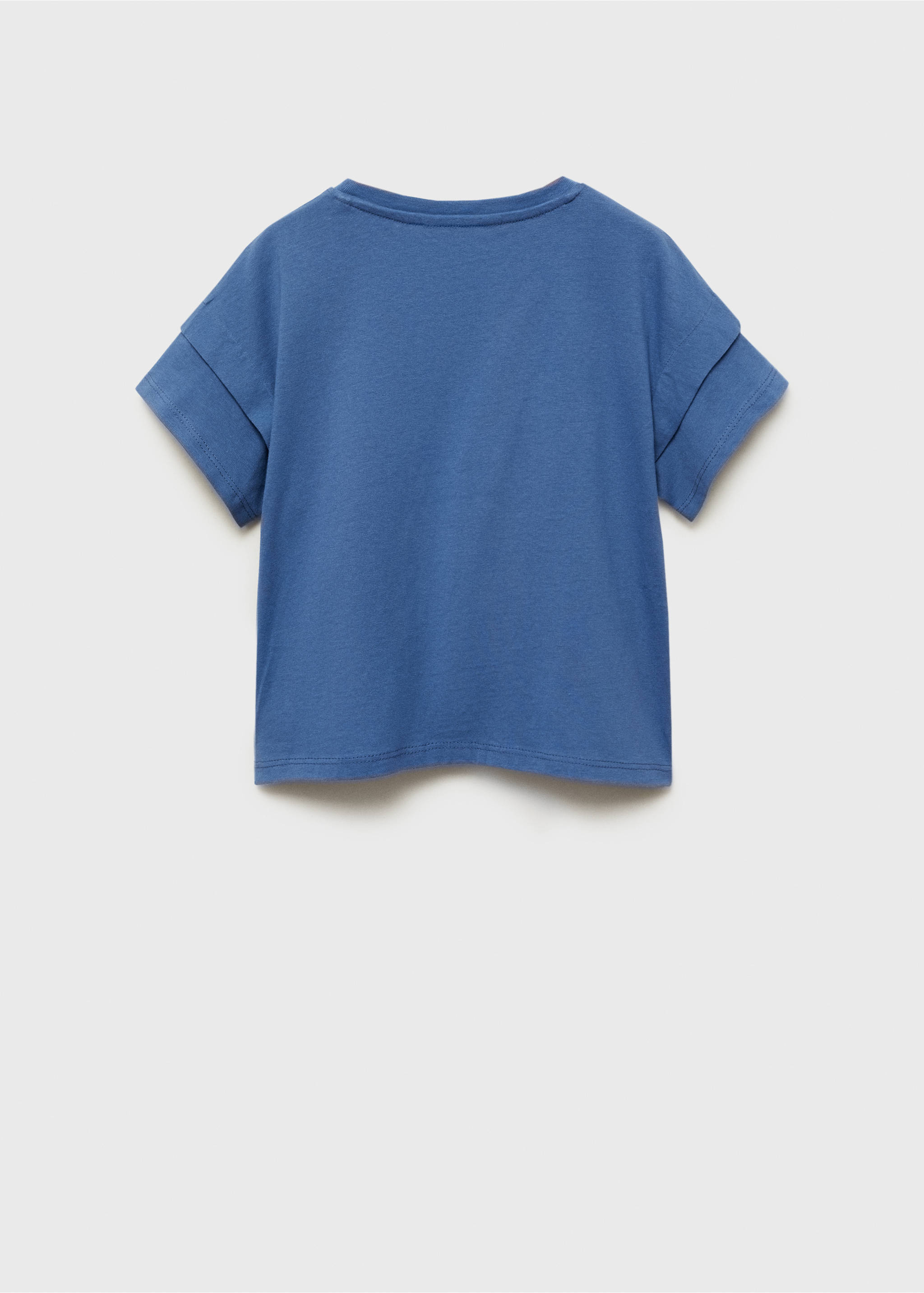 Cotton t-shirt with knot detail - Reverse of the article, Blue. Ref: 87034801-00.