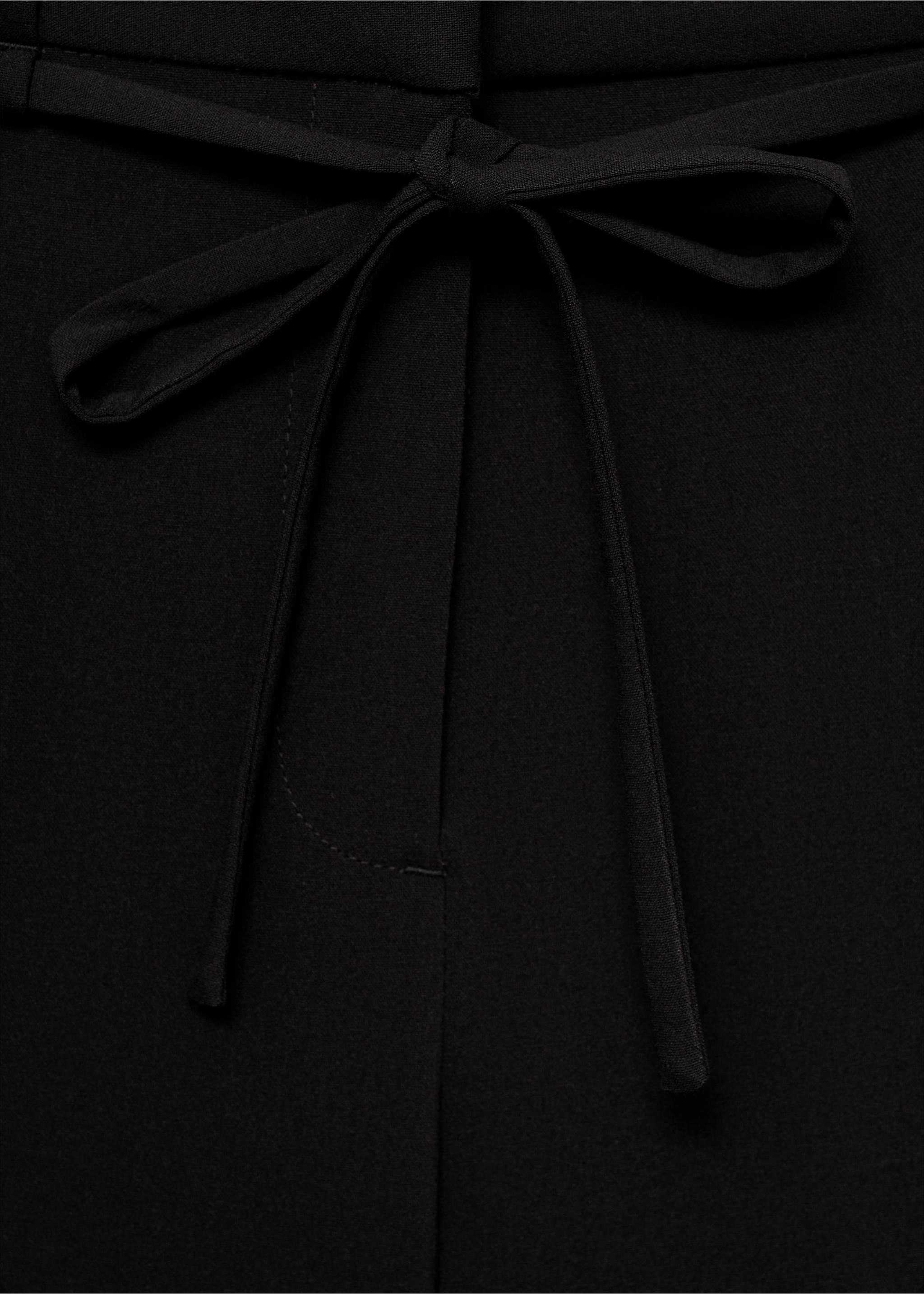 Straight suit trousers with bow - Details of the article 0, Black. Ref: 87034803-00.