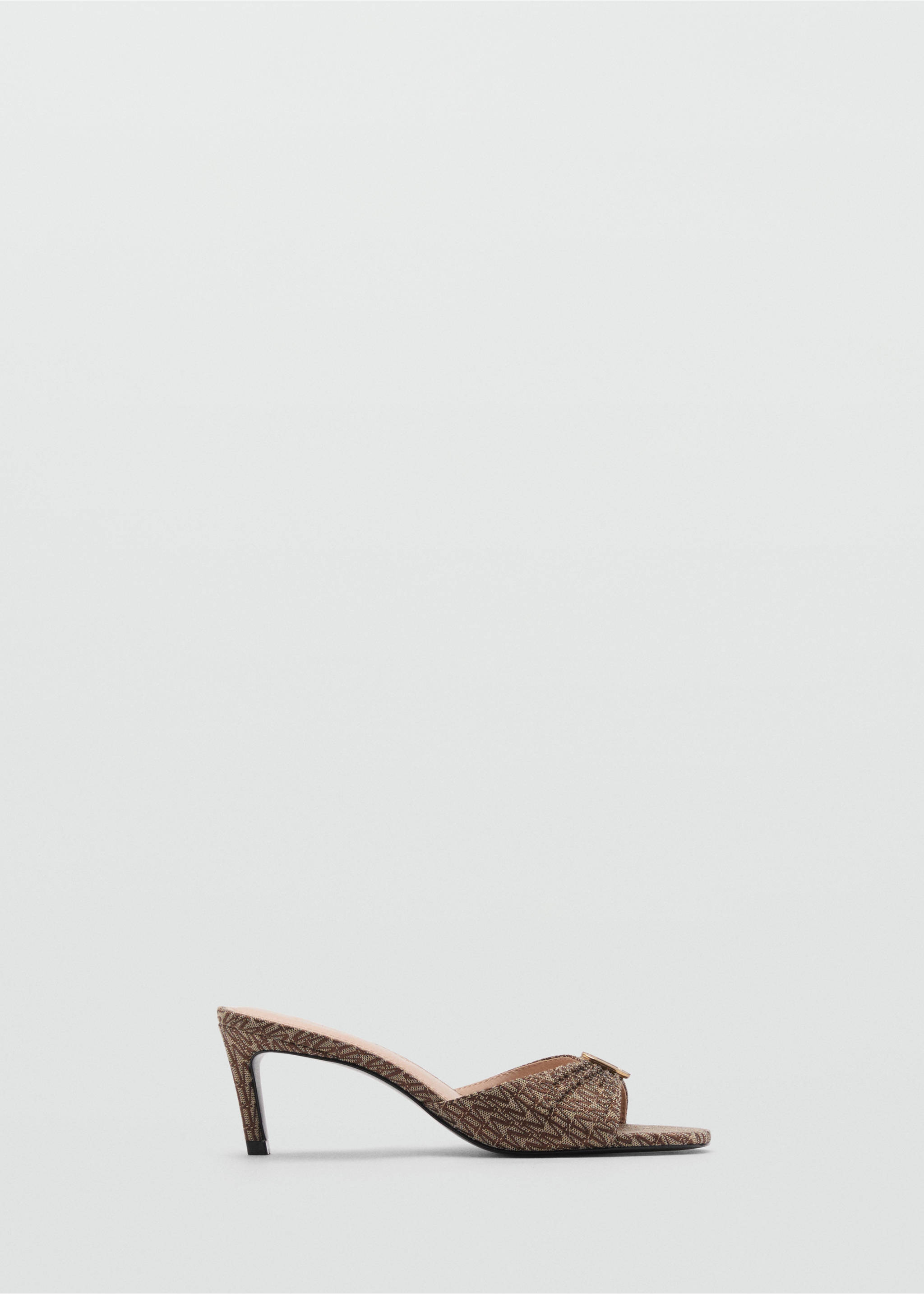 Heeled sandals with metallic detail - Article without model, Brown. Ref: 87034804-00.