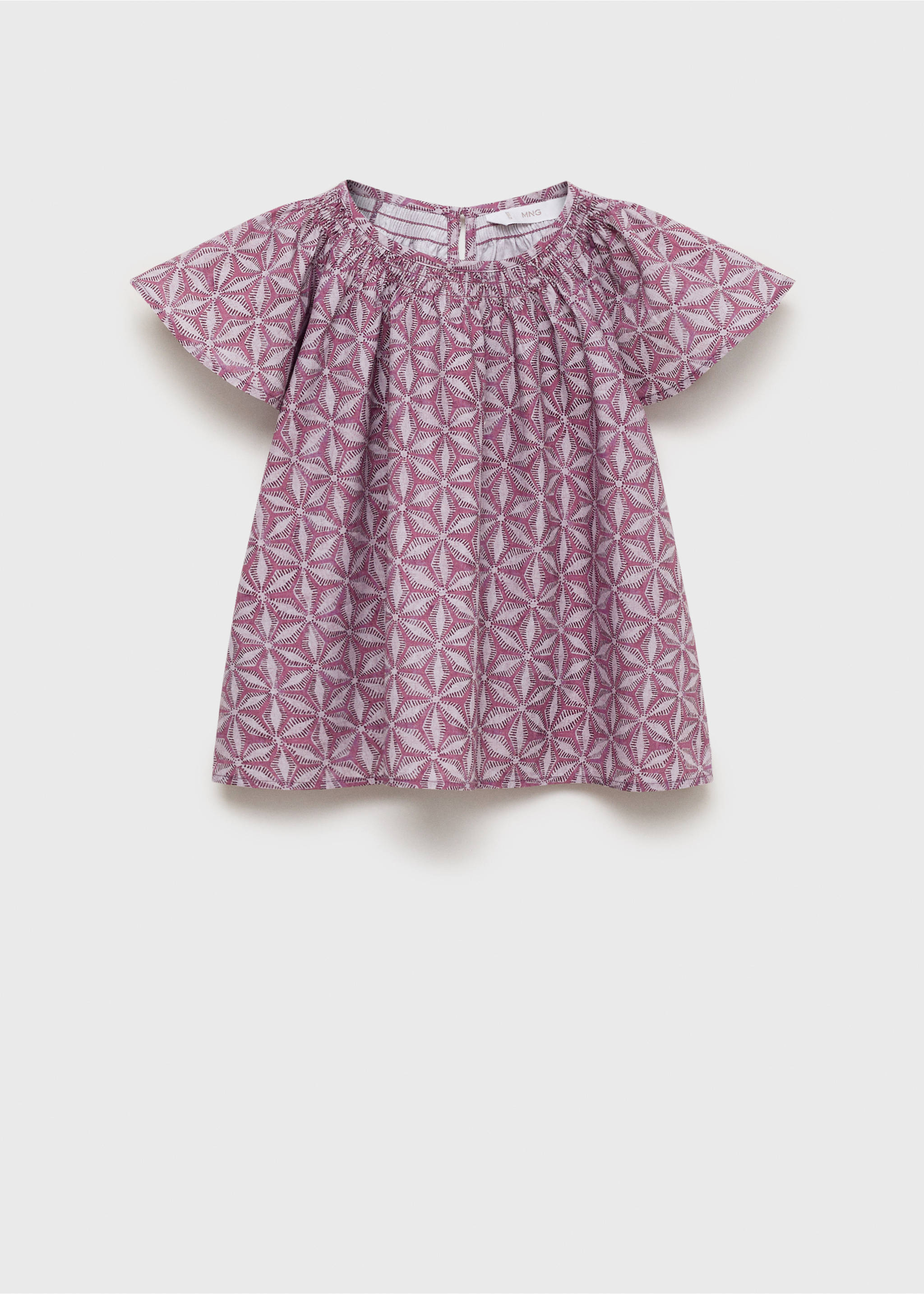 Printed cotton blouse - Article without model, Pink. Ref: 87034808-00.
