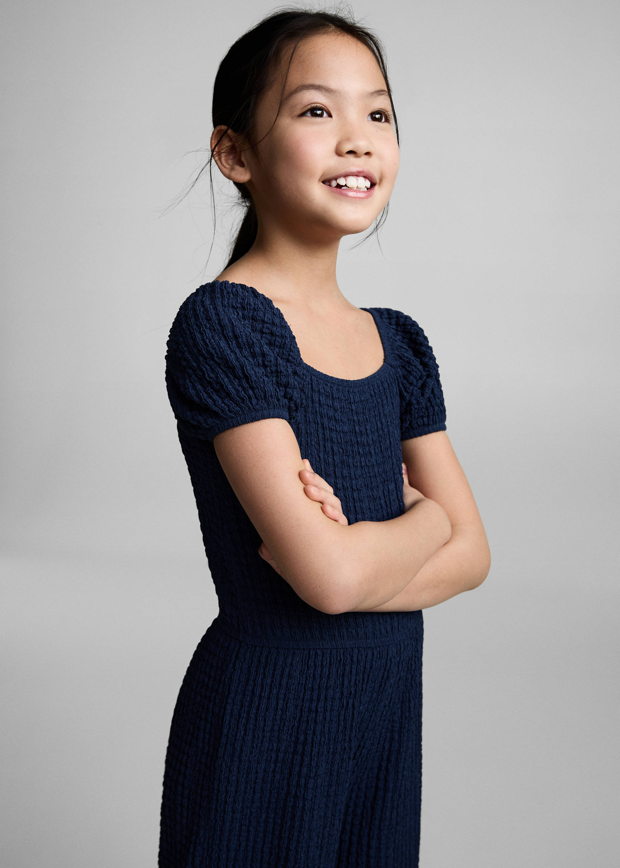 Textured long jumpsuit - Medium plane