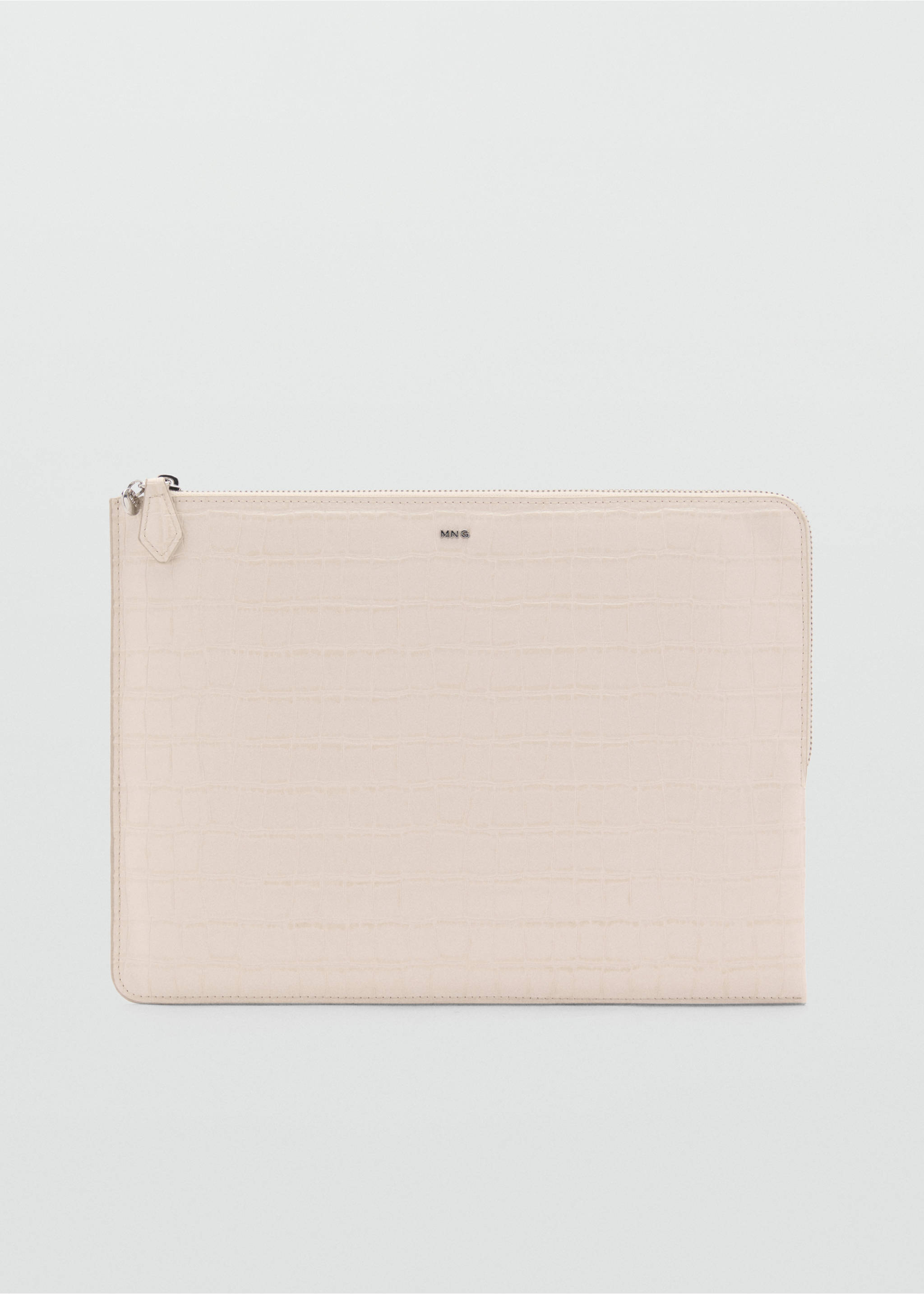 Croco faux-leather laptop case - Article without model, Off White. Ref: 87034810-00.