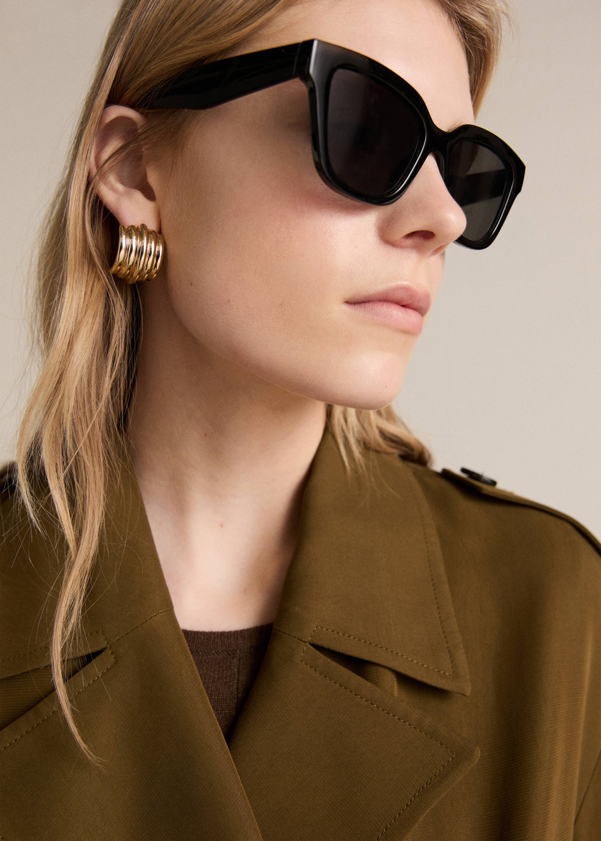 Oversized long lyocell trench coat - Details of the article 1