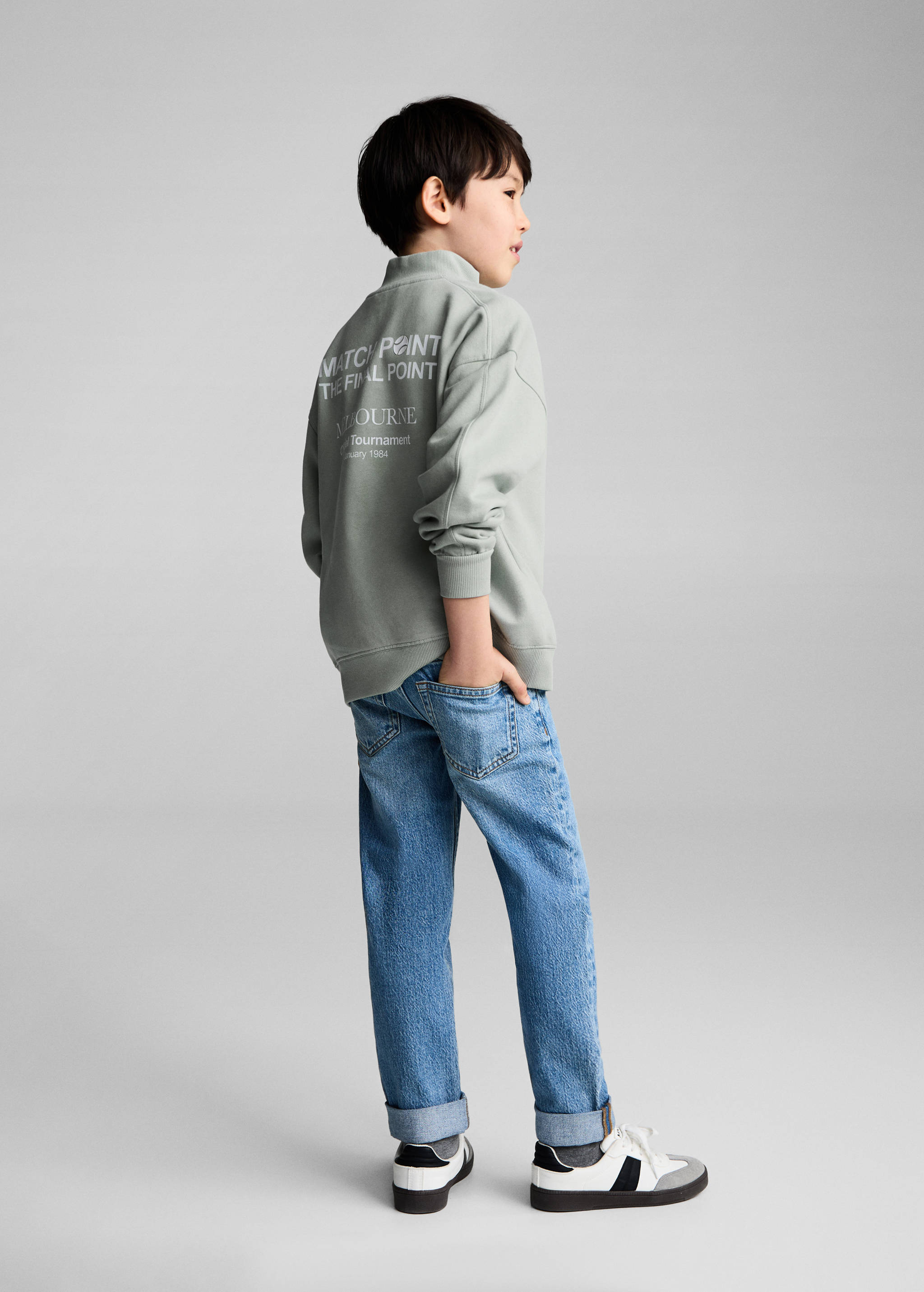 Cotton sweatshirt zipper - Reverse of the article