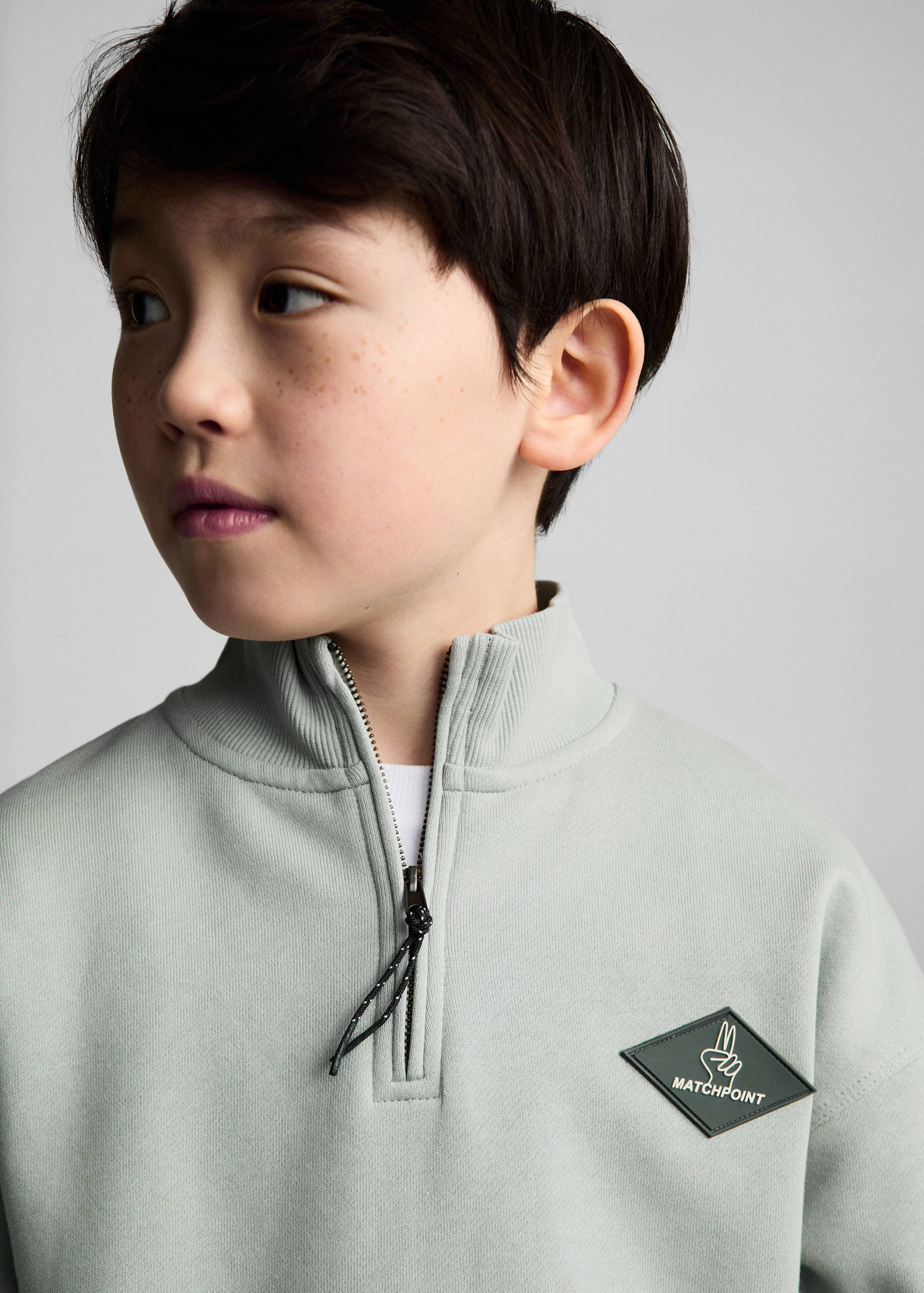 Cotton sweatshirt zipper - Details of the article 1