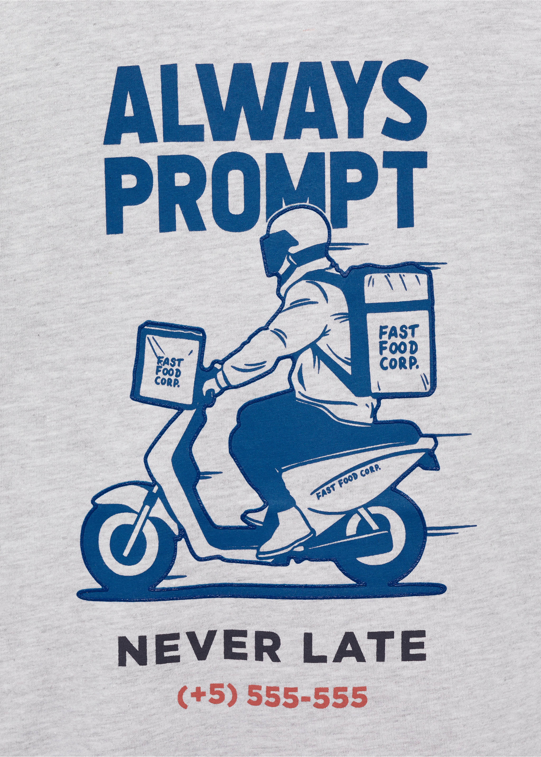 Bedrucktes Baumwoll-T-Shirt - Detail des Artikels 0, Hellgrau meliert. Ref: 87035139-00.