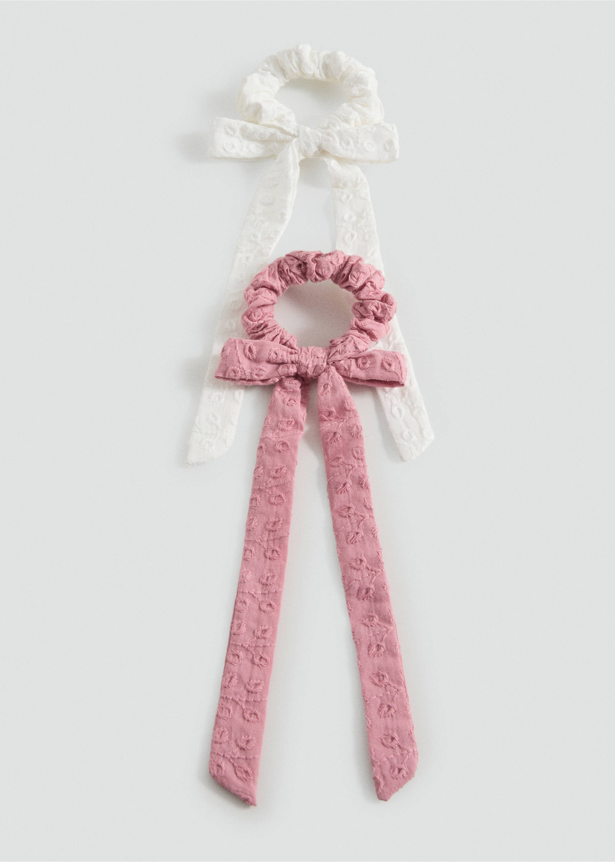 2 pack bow hair ties - Article without model, Pale Pink. Ref: 87035142-00.