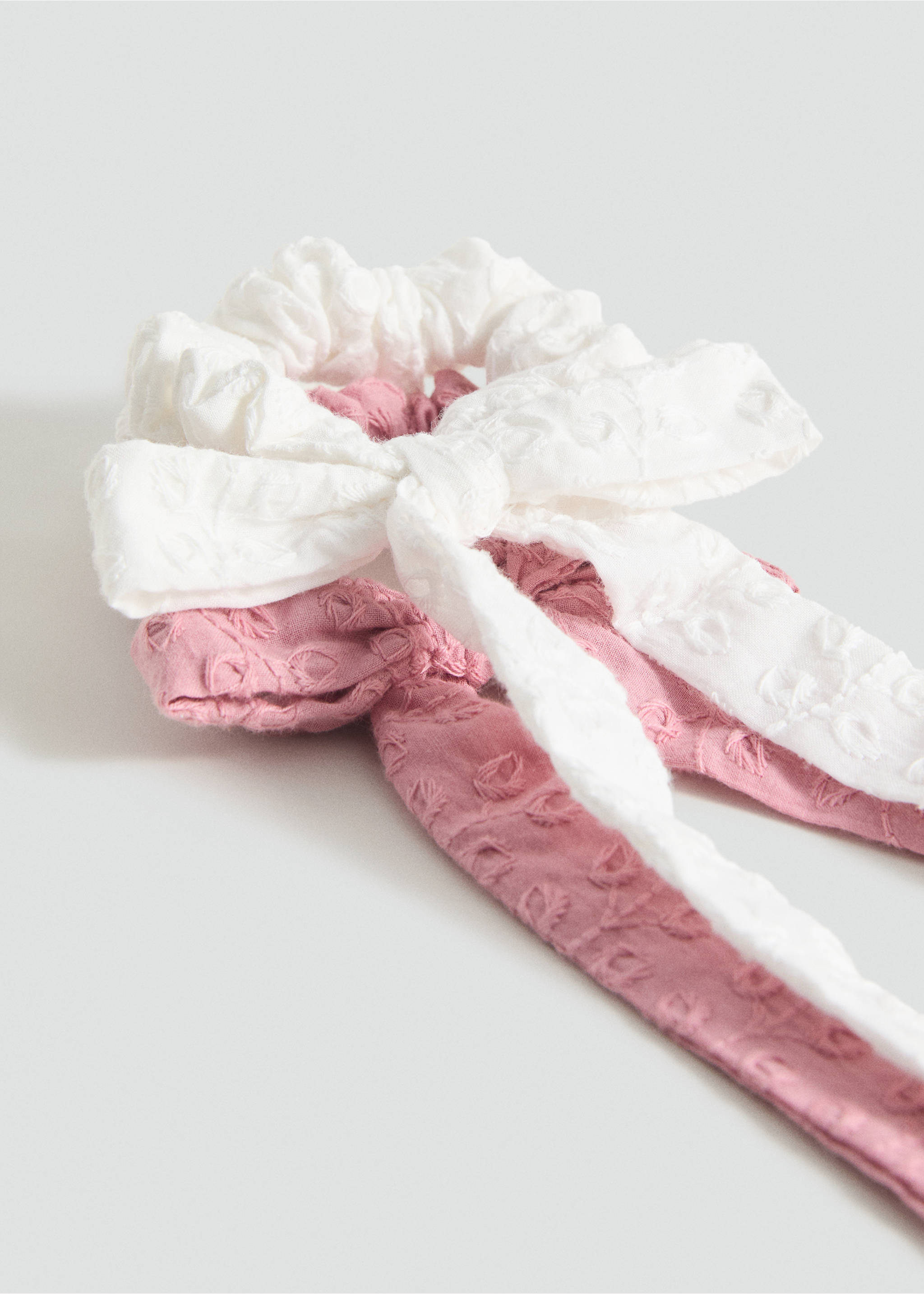 2 pack bow hair ties - Medium plane, Pale Pink. Ref: 87035142-00.