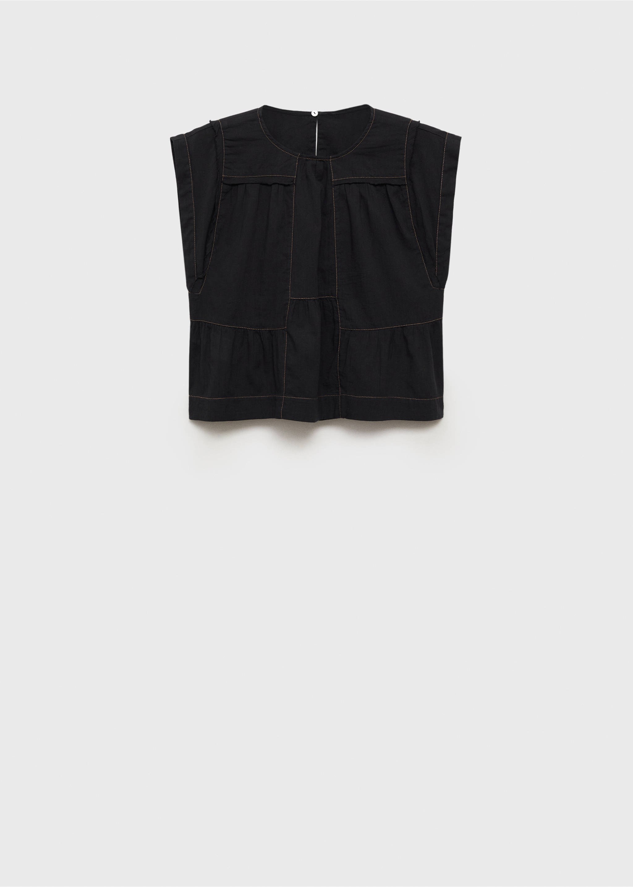 Blouse coutures décoratives - Article sans modèle, Noir. Ref: 87035727-00.