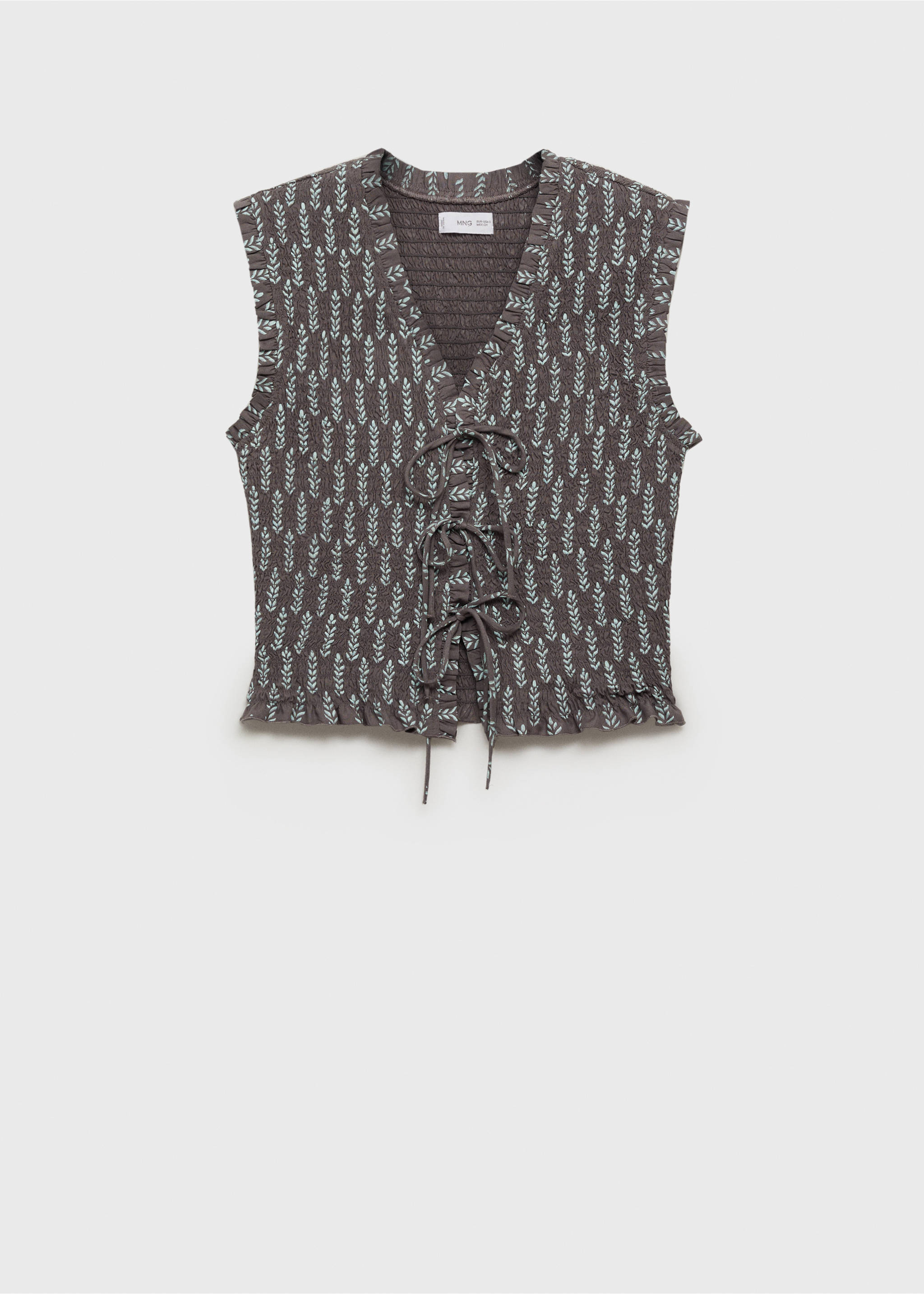 Blouse with gathered bows - Article without model, Grey. Ref: 87035728-00.