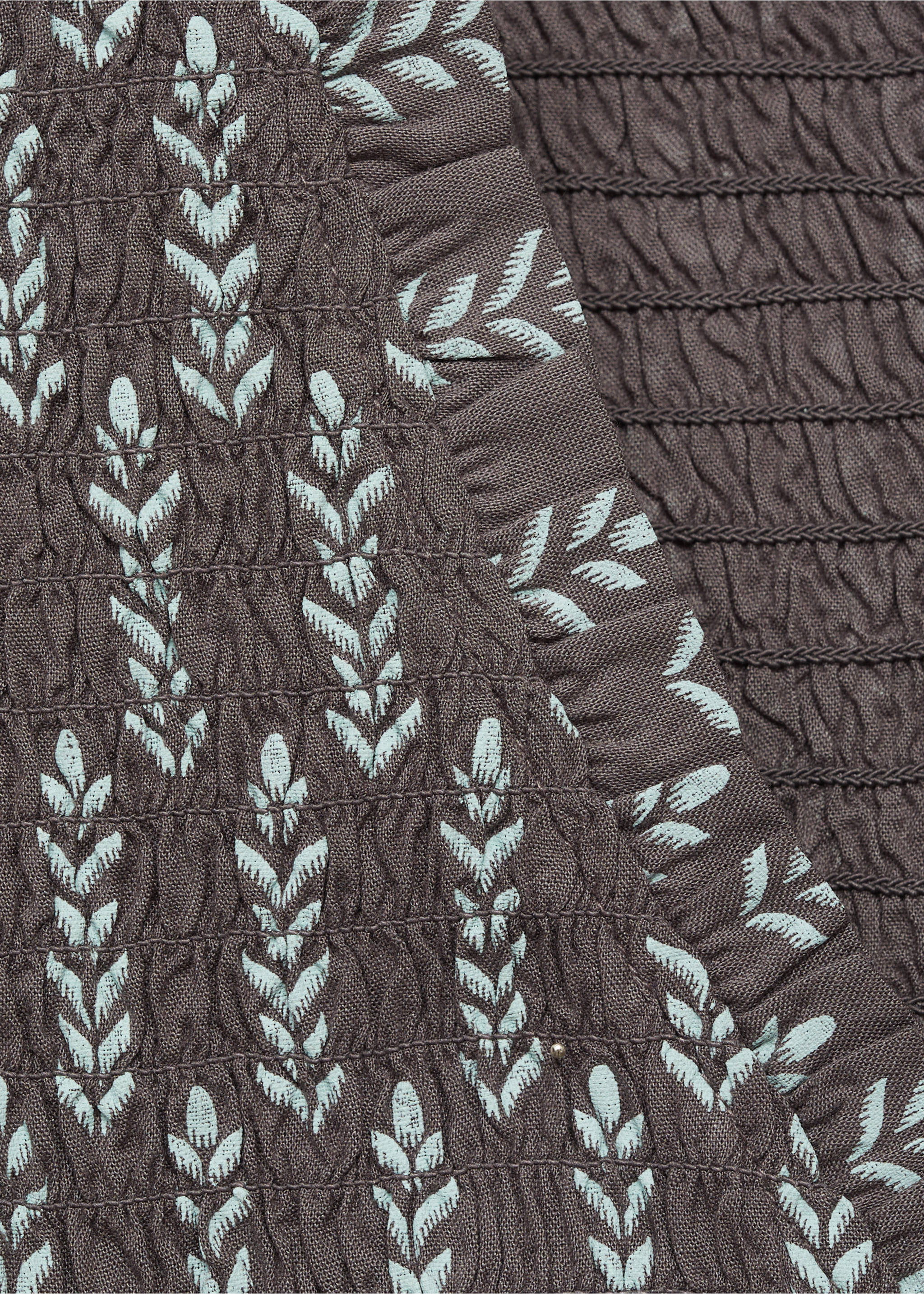 Blouse with gathered bows - Details of the article 0, Grey. Ref: 87035728-00.