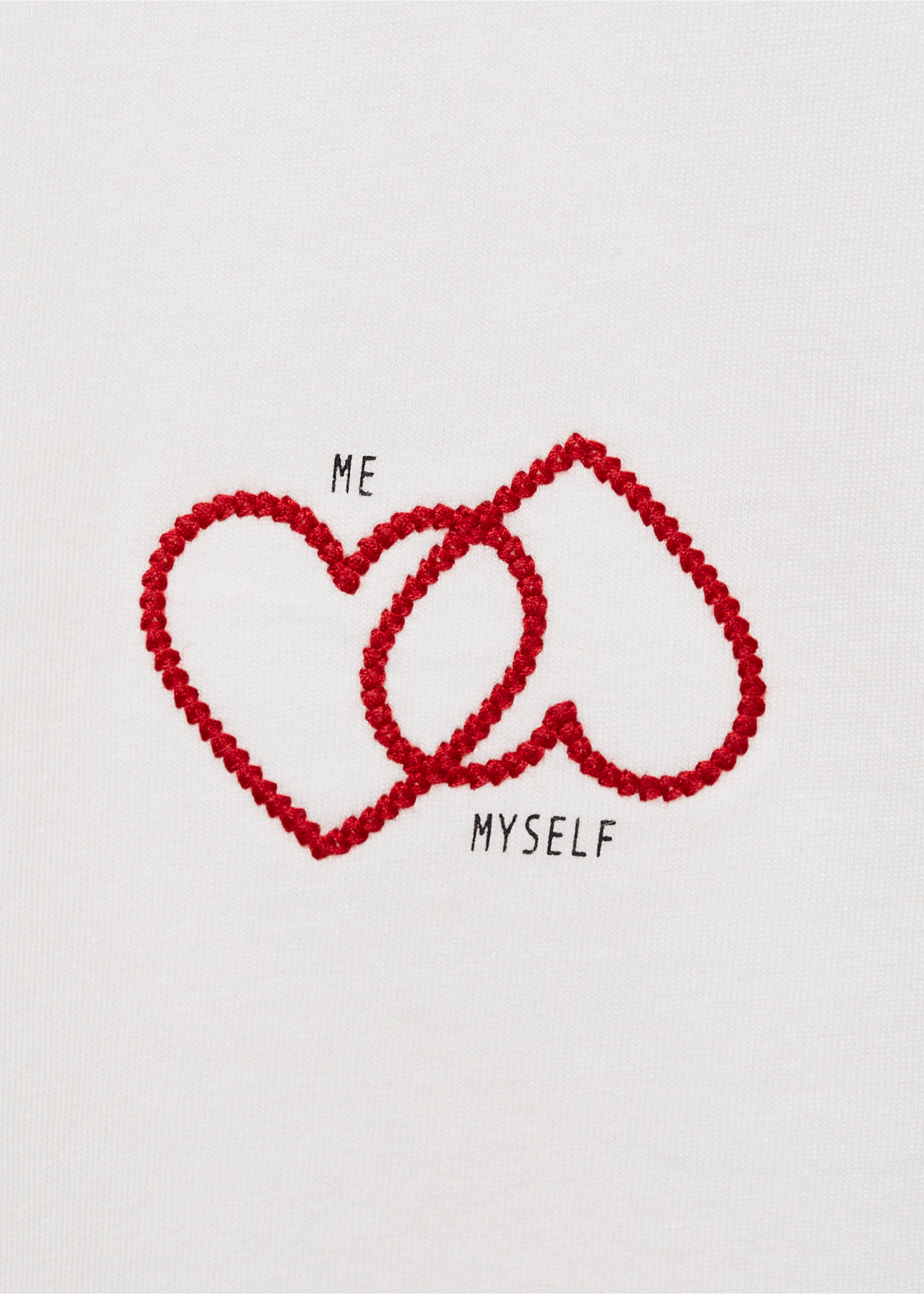 T-Shirt mit Herzaufdruck - Detail des Artikels 8, Cremeweiß. Ref: 87035731-00.