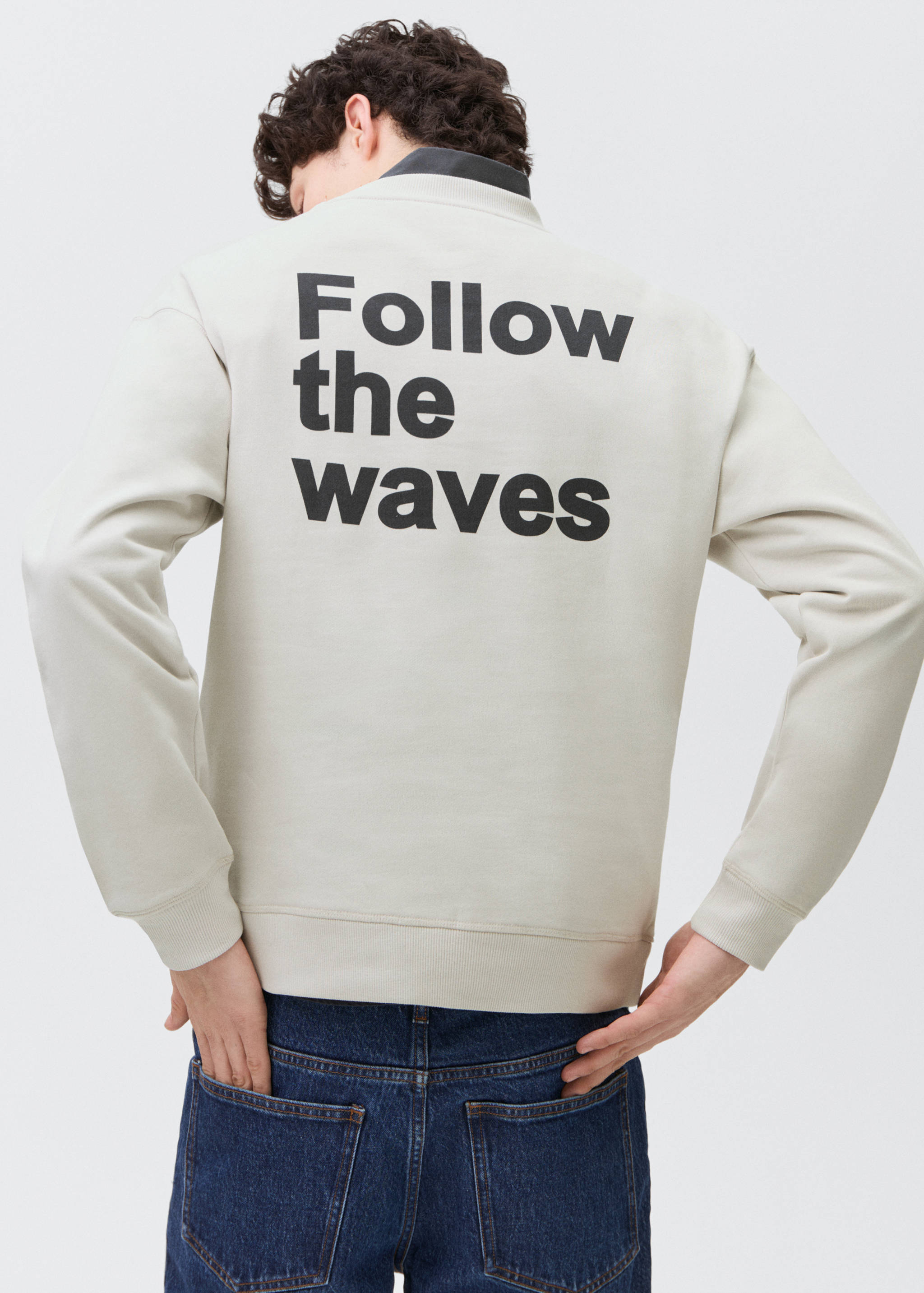 Printed cotton sweatshirt - Reverse of the article