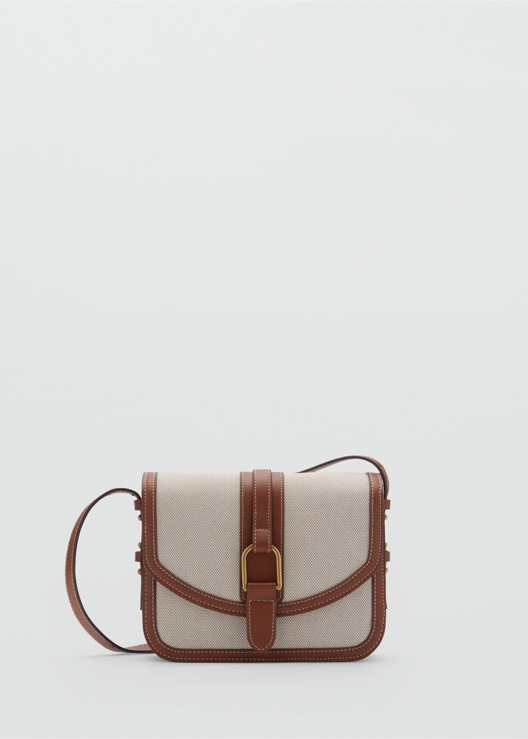 Contrasting canvas shoulder bag - Article without model, Leather. Ref: 87035742-00.