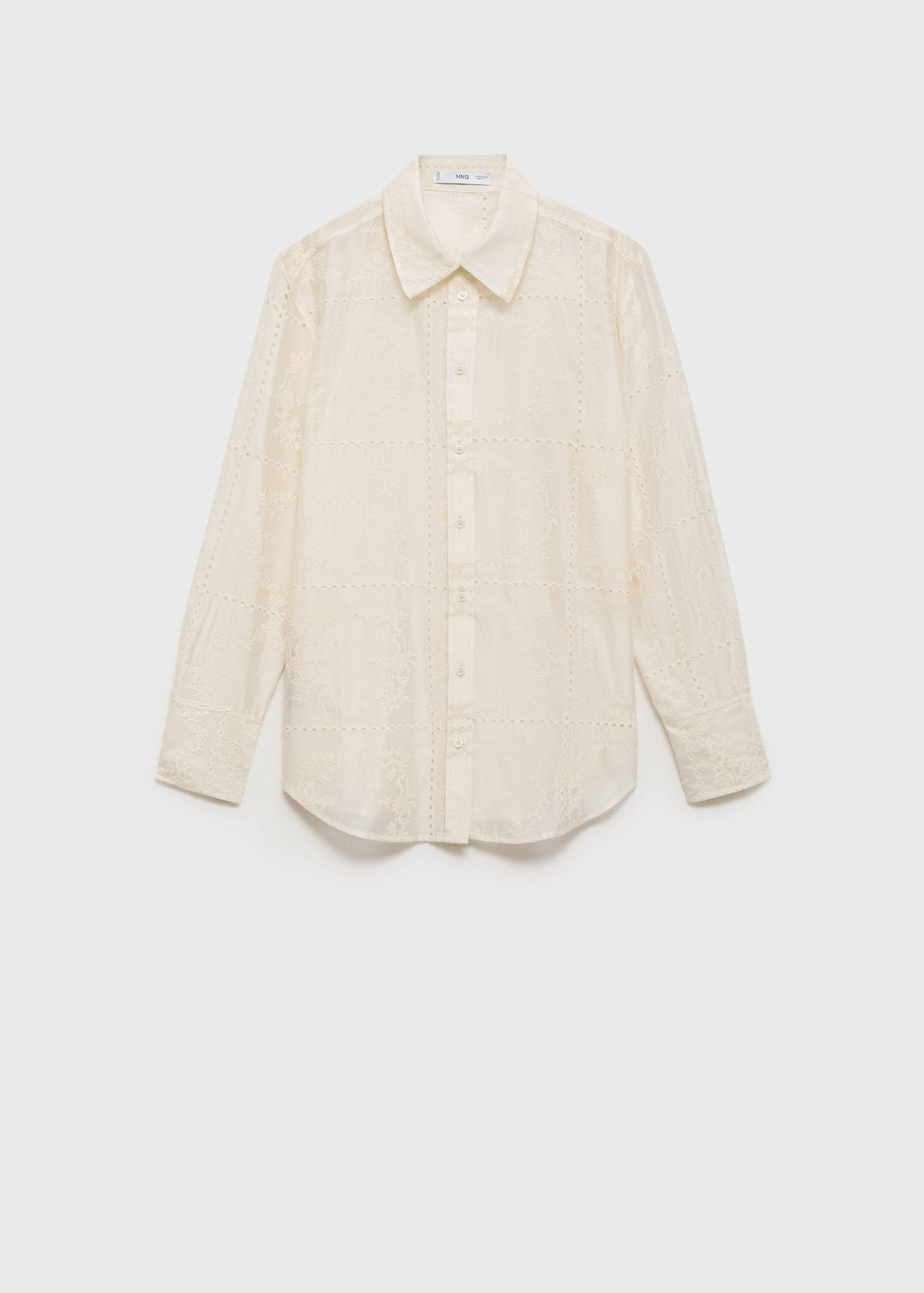 Floral-embroidered lyocell shirt - Article without model