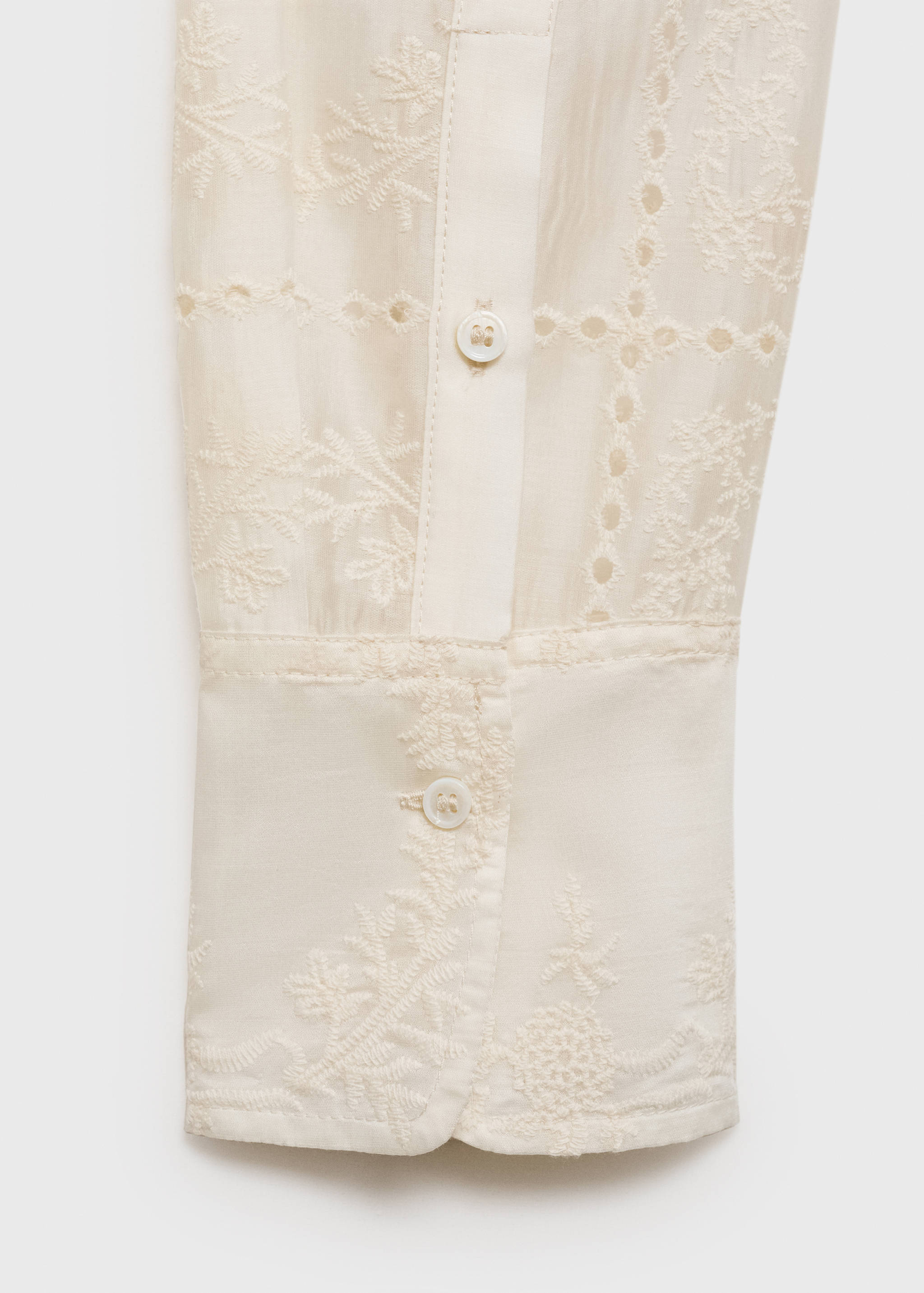Floral-embroidered lyocell shirt - Details of the article 0