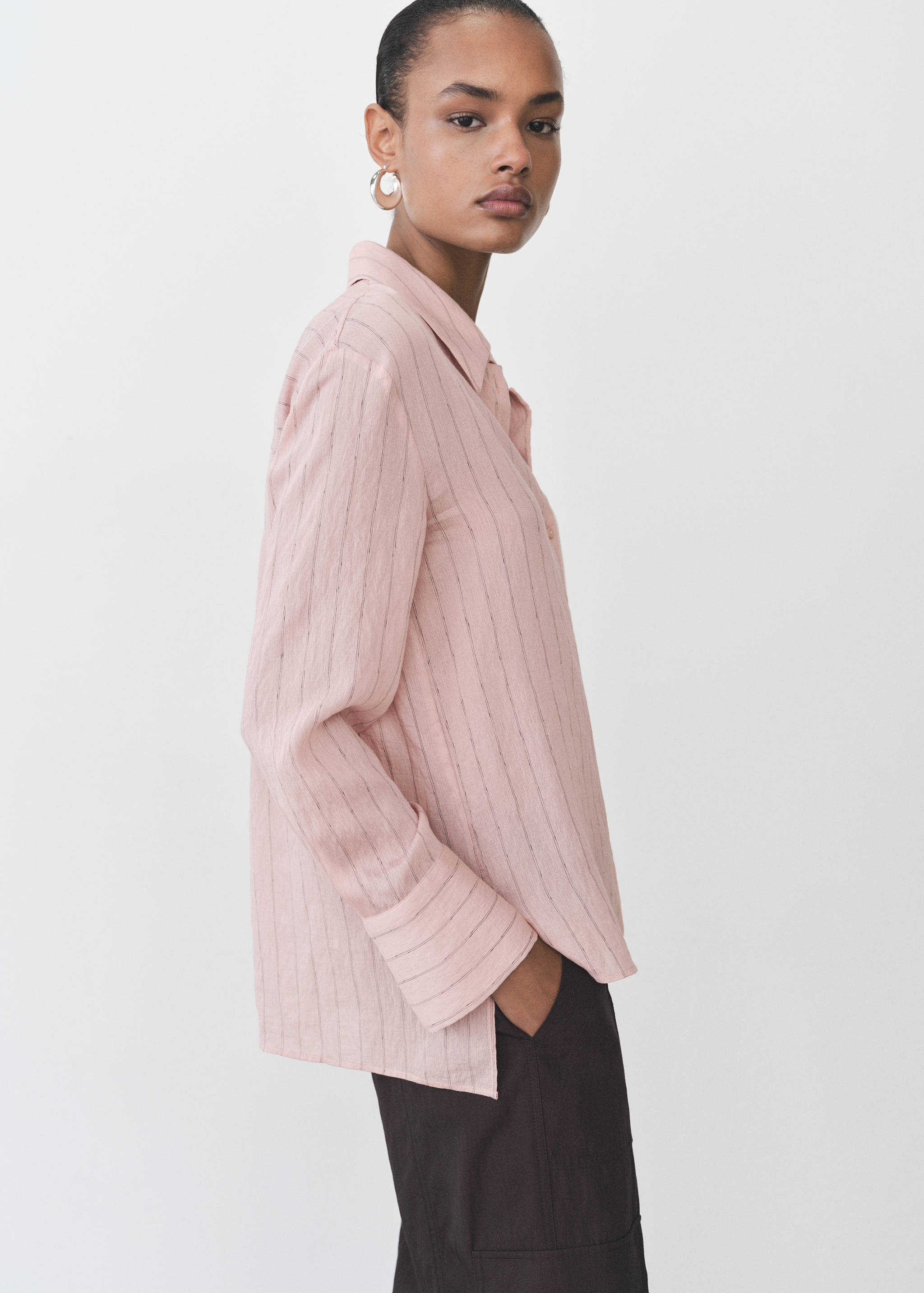 Camisa estampado rayas - Plano medio