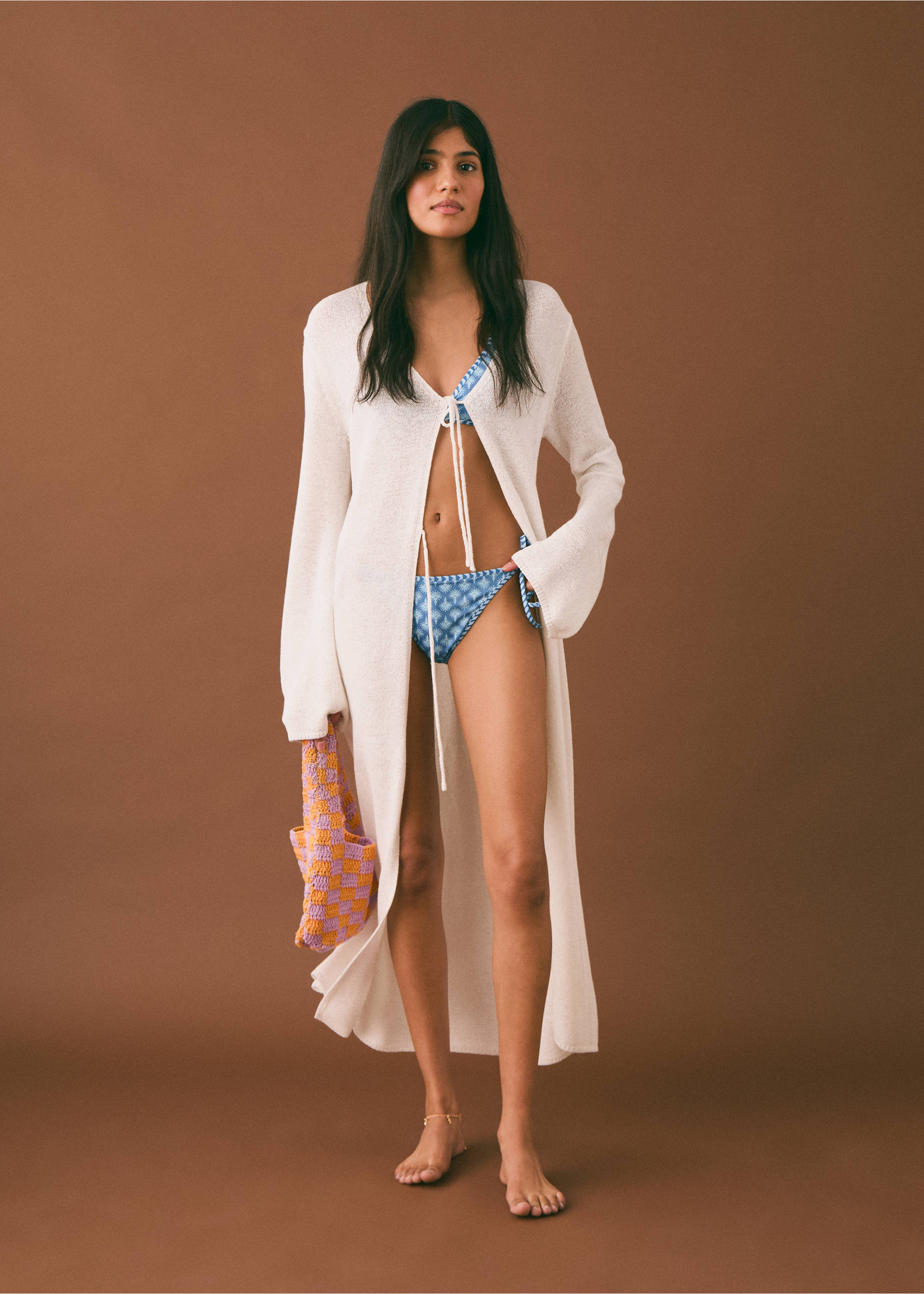 Floral print bikini - Details of the article 2, Blue. Ref: 87035746-00.