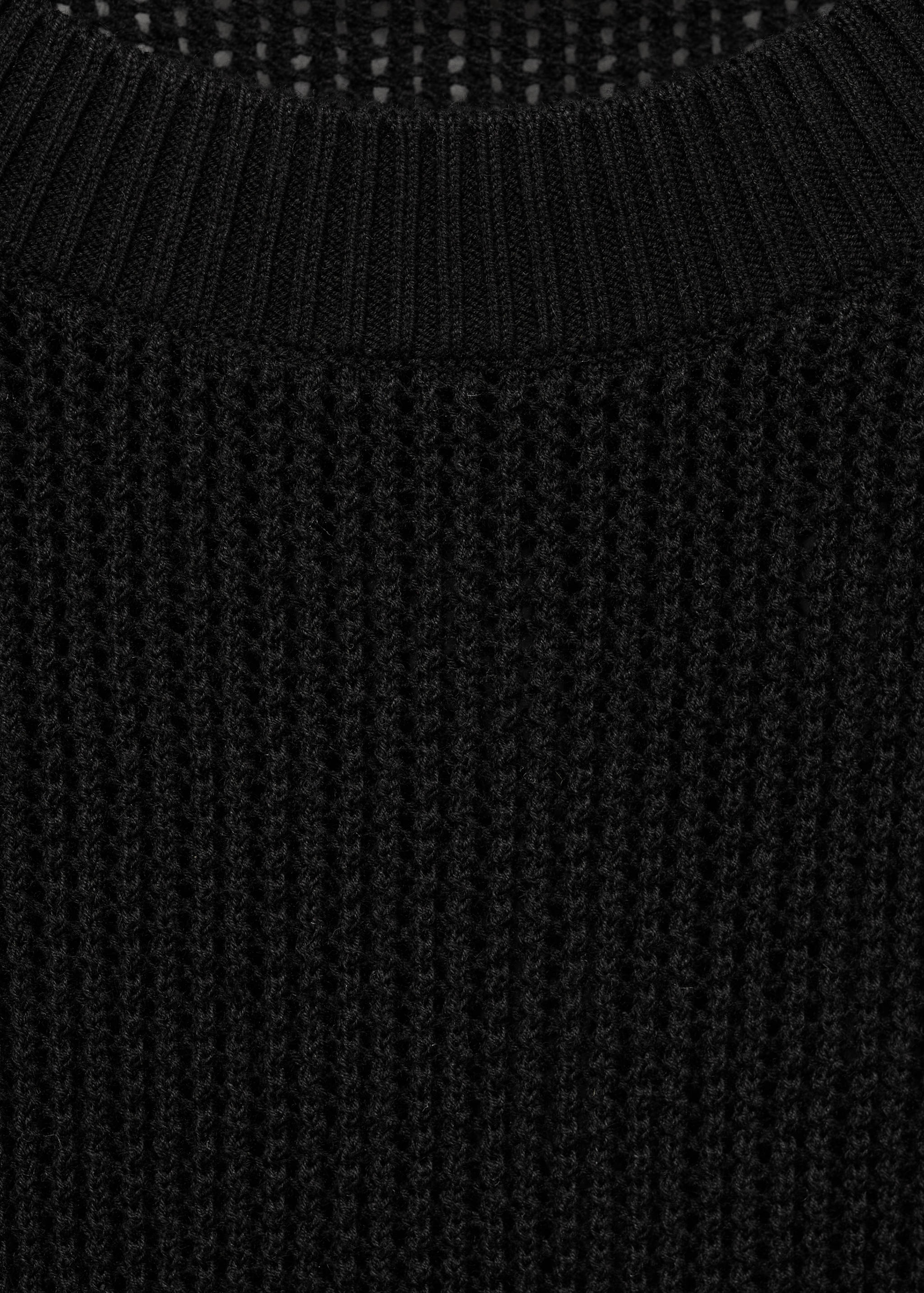 Short-sleeved openwork knitted sweater - Details of the article 8