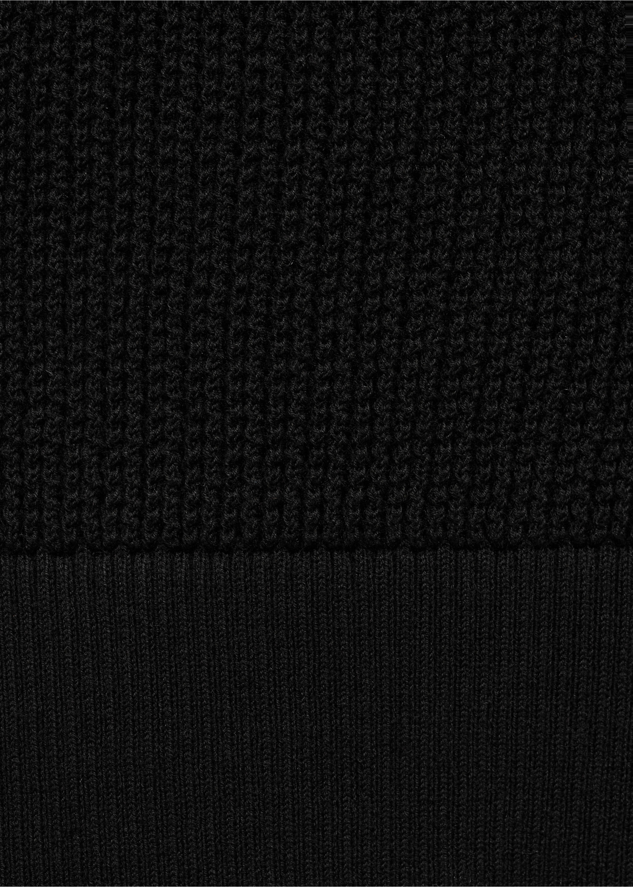 Short-sleeved openwork knitted sweater - Details of the article 0, Black. Ref: 87035747-00.