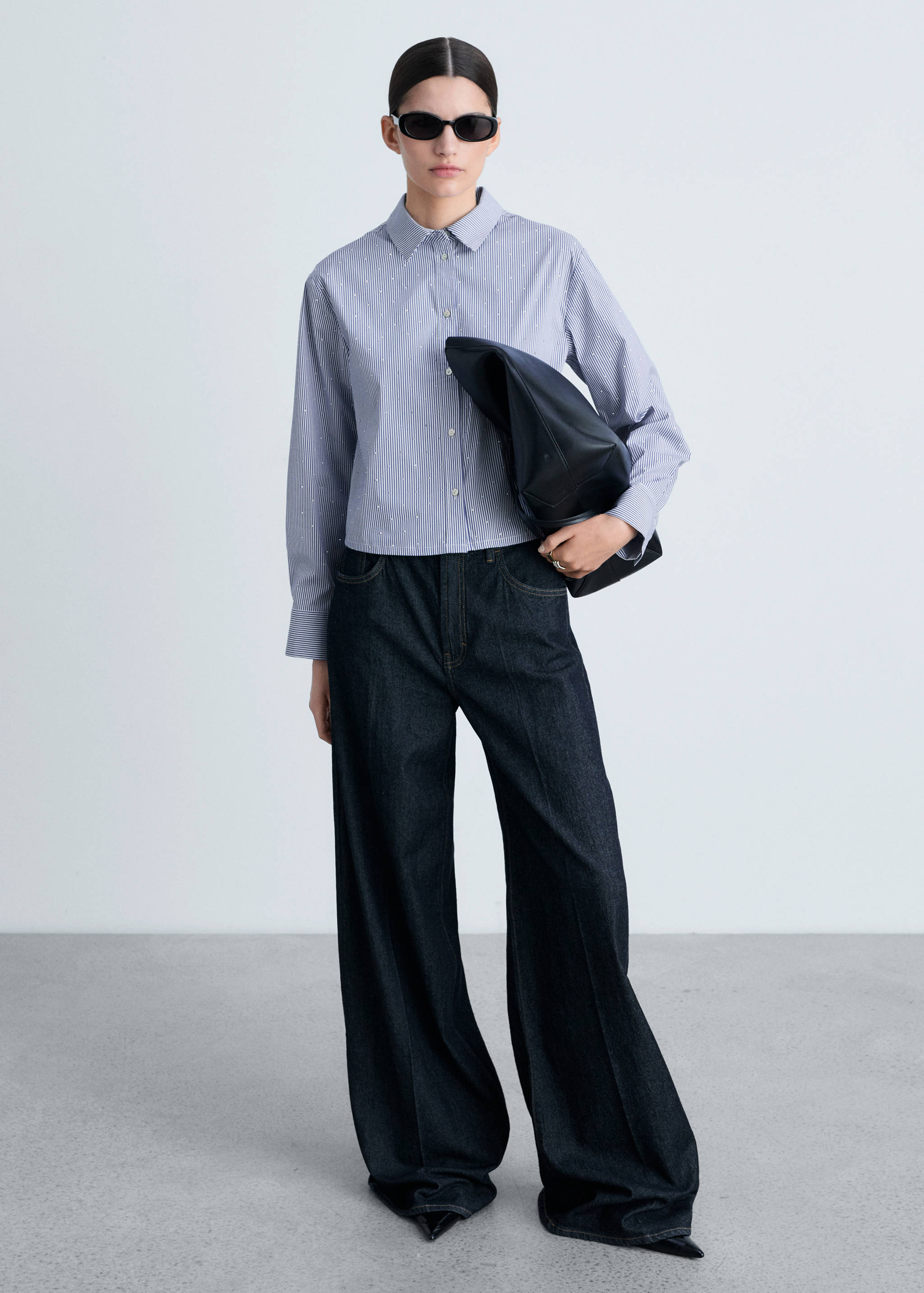 Chemise rayée avec détail strass - Plan général