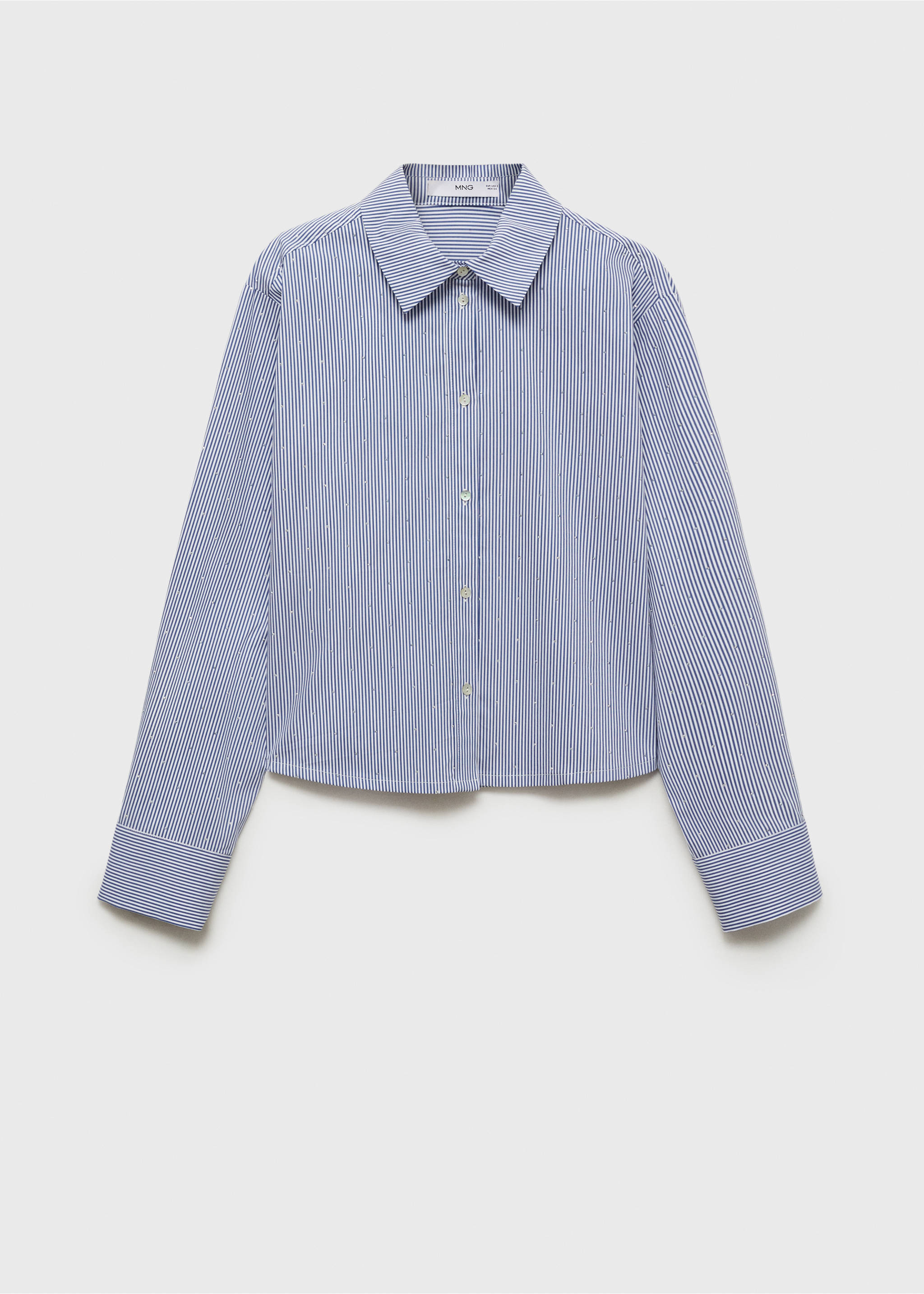 Chemise rayée avec détail strass - Article sans modèle, Bleu ciel. Ref: 87035748-00.