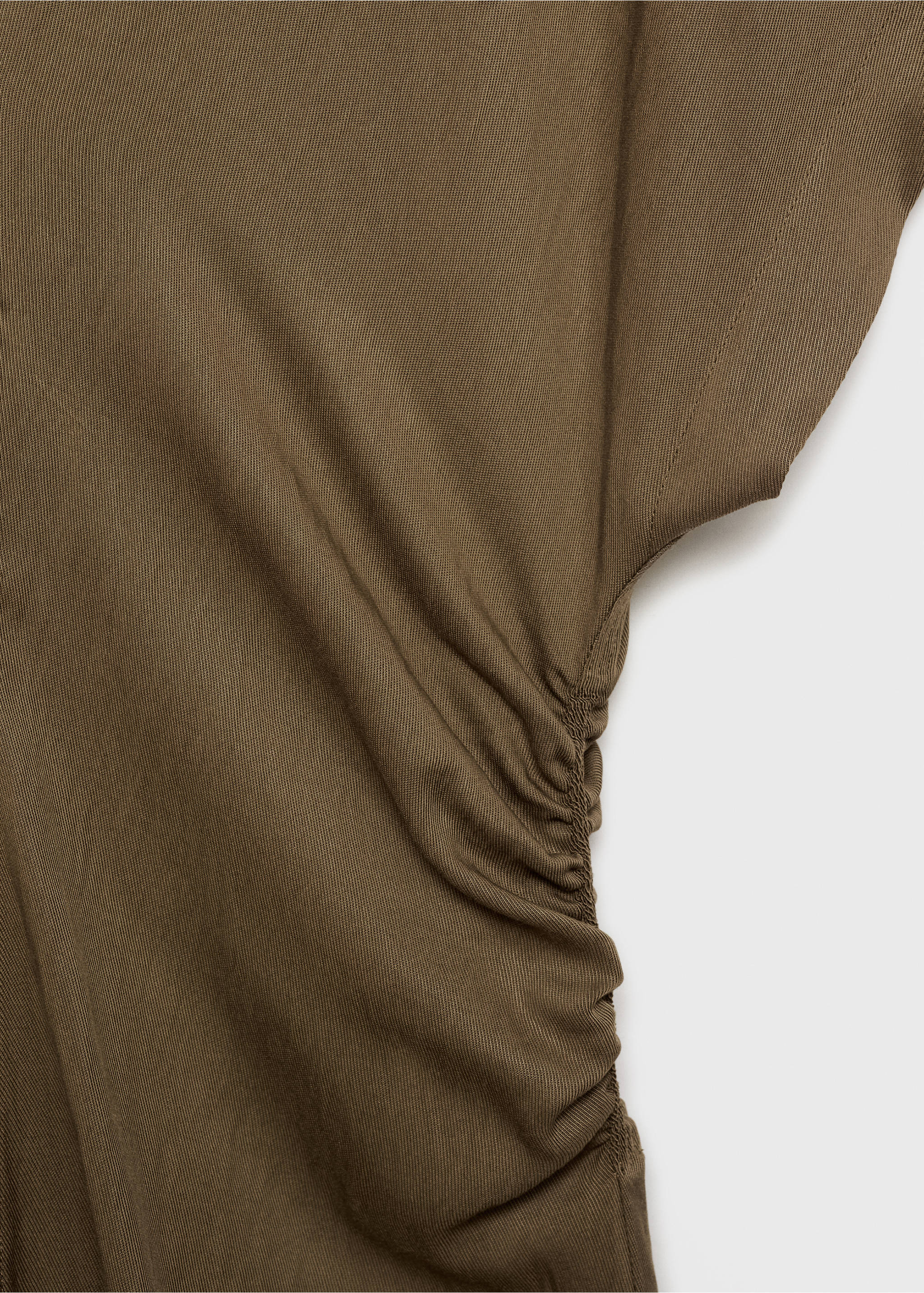 Robe en lyocell mélangé avec détails drapés - Détail de l'article 8, Marron moyen. Ref: 87035753-00.