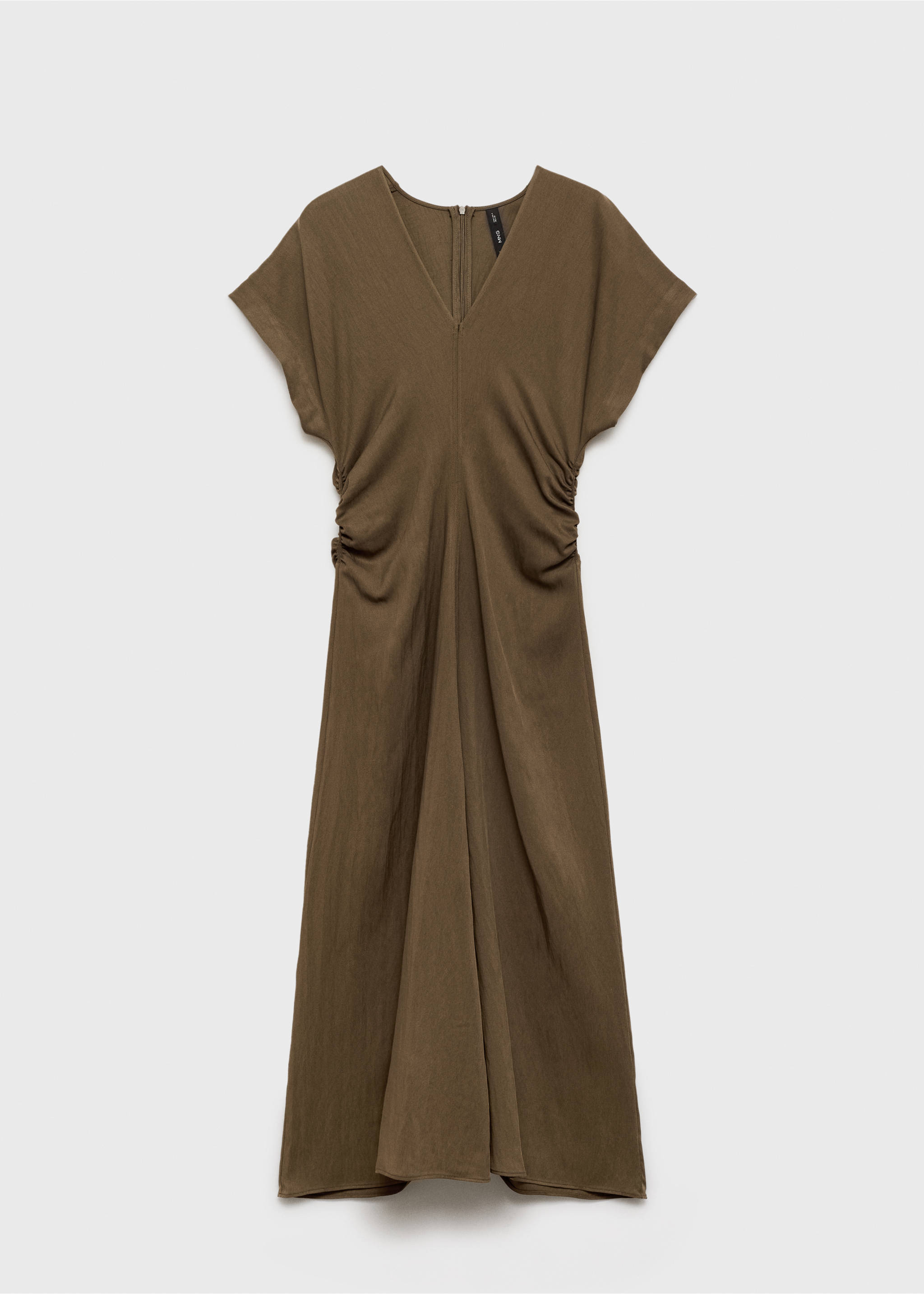 Lyocell-blend dress with draped details - Article without model, Medium Brown. Ref: 87035753-00.