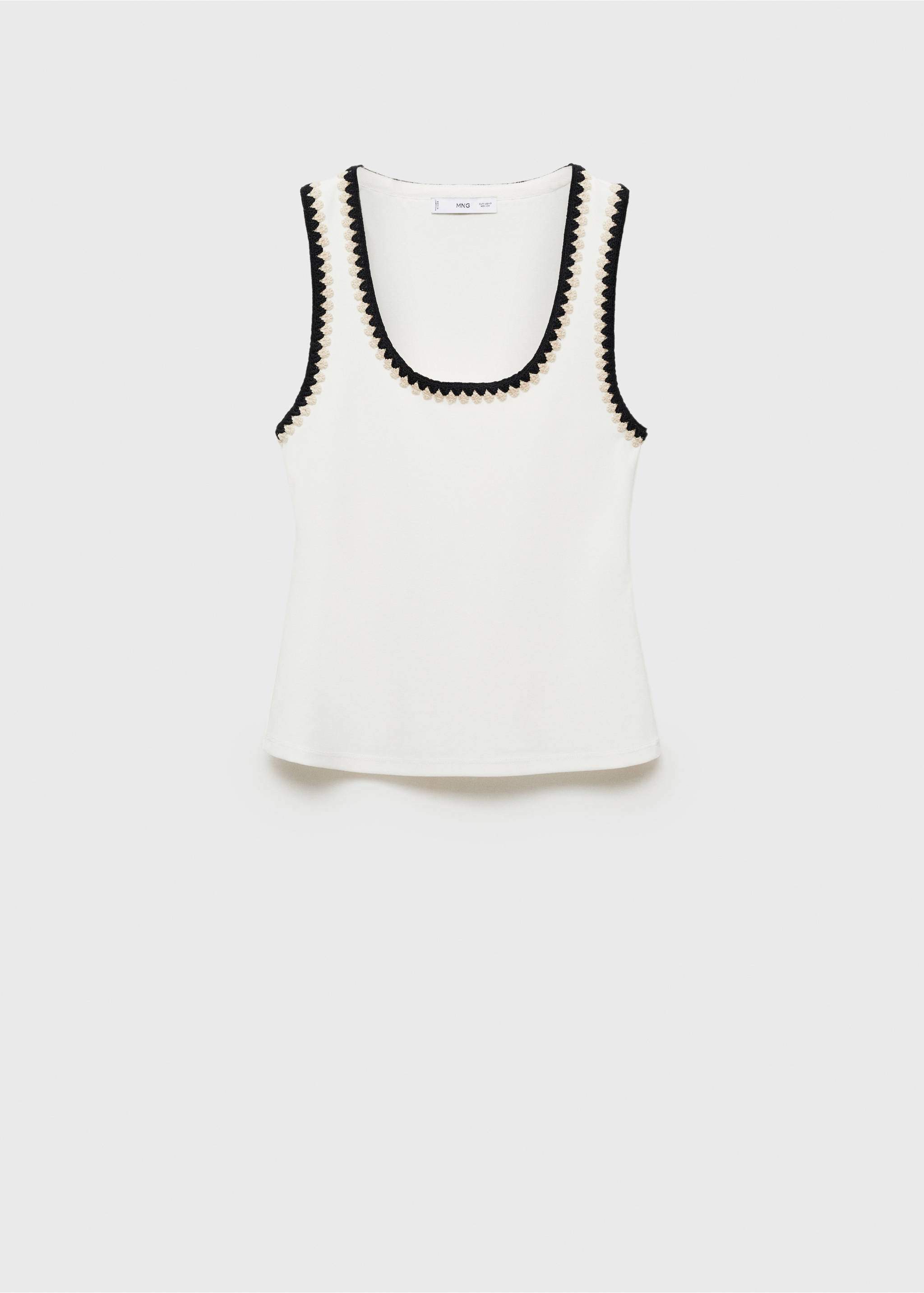 Low-cut top with contrasting trim - Article without model, White. Ref: 87035755-00.