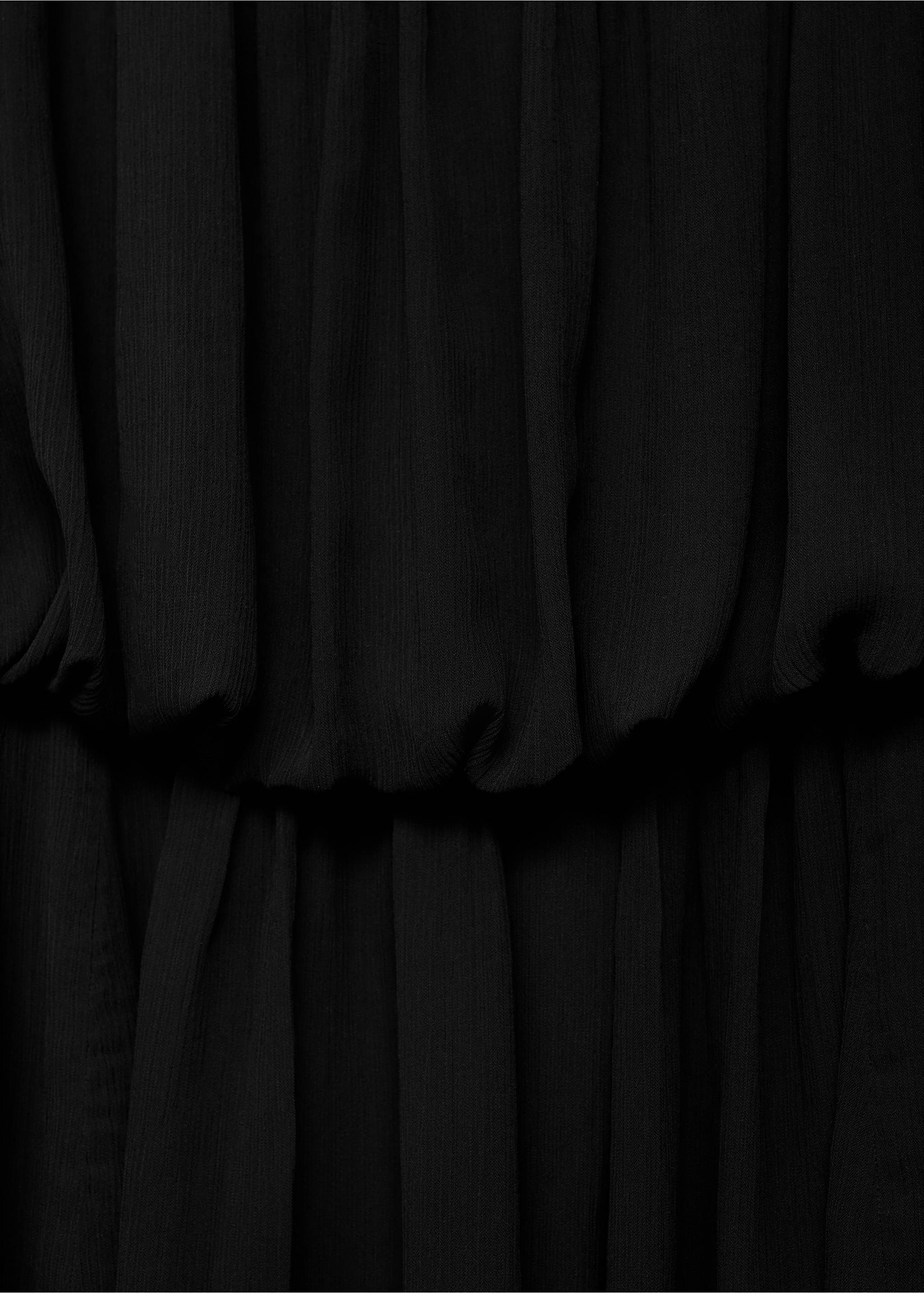 Gathered balloon dress - Details of the article 8, Black. Ref: 87035768-00.
