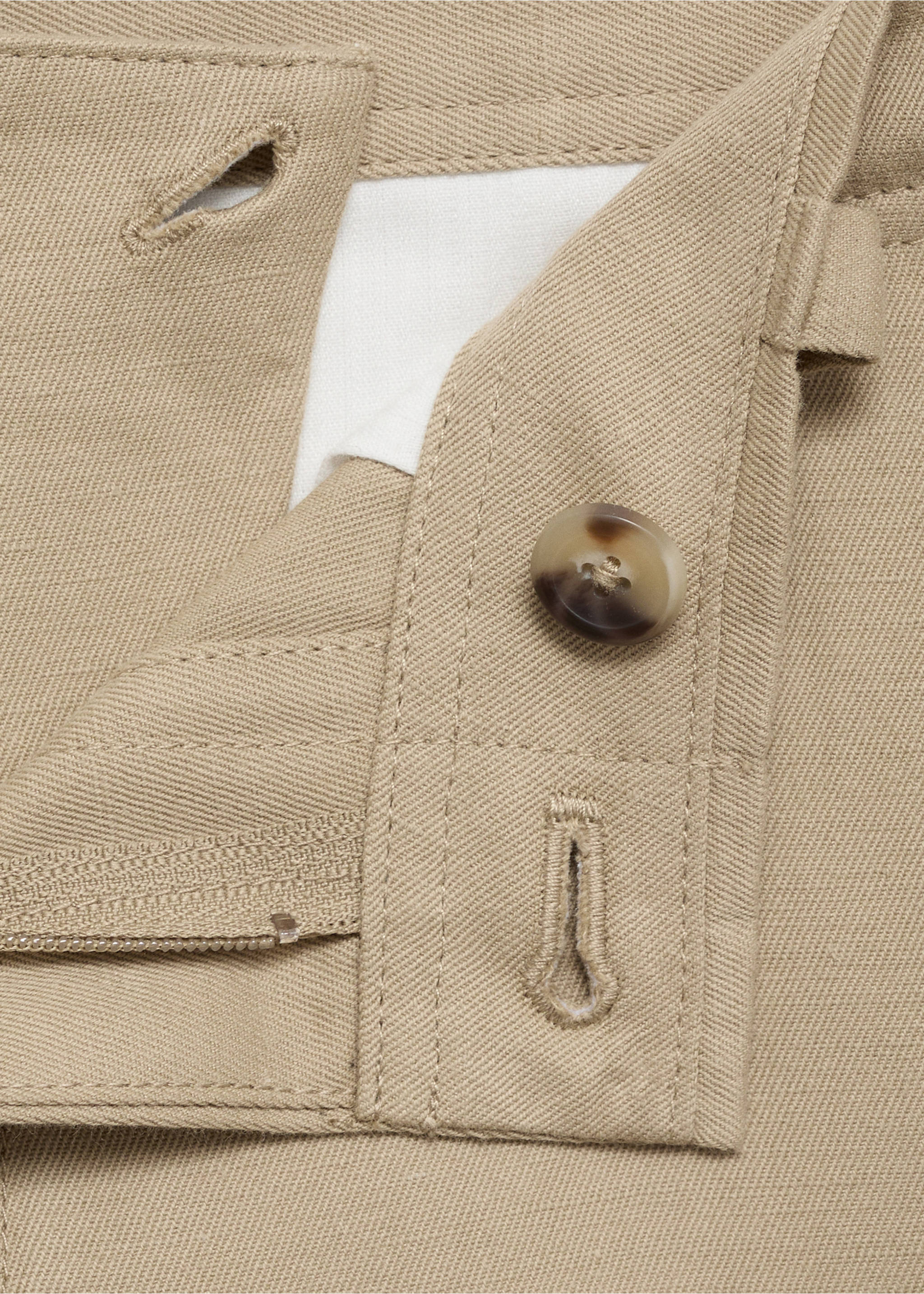 Regular-Fit-Hose aus Leinenmischgewebe - Detail des Artikels 8, Beige. Ref: 87035917-00.
