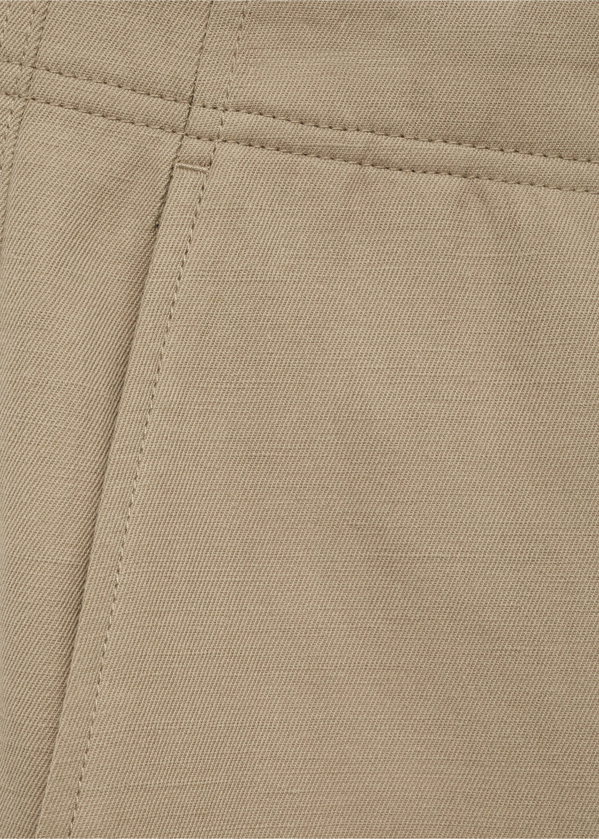 Regular-Fit-Hose aus Leinenmischgewebe - Detail des Artikels 0, Beige. Ref: 87035917-00.