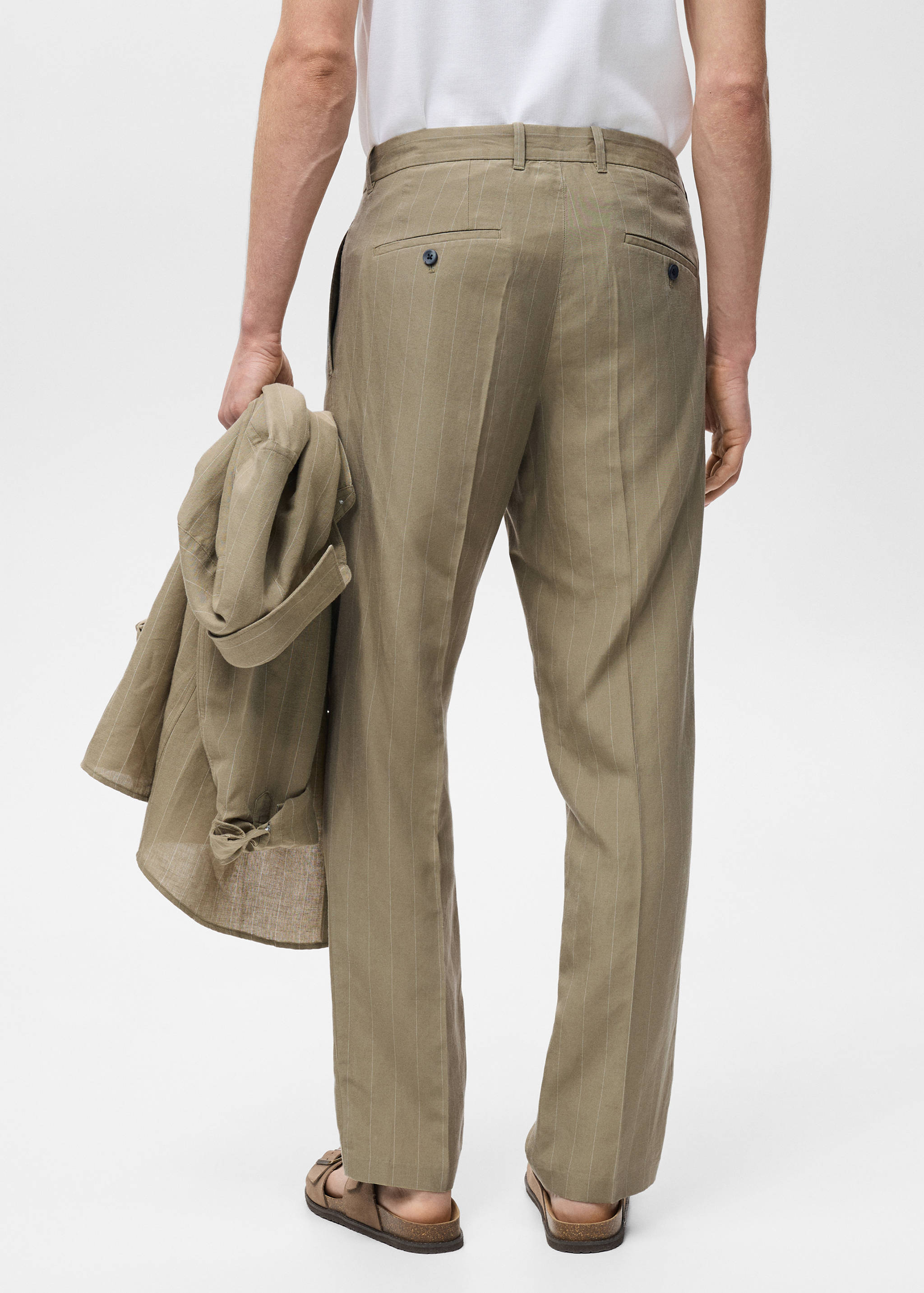 Pinstripe linen trousers - Reverse of the article