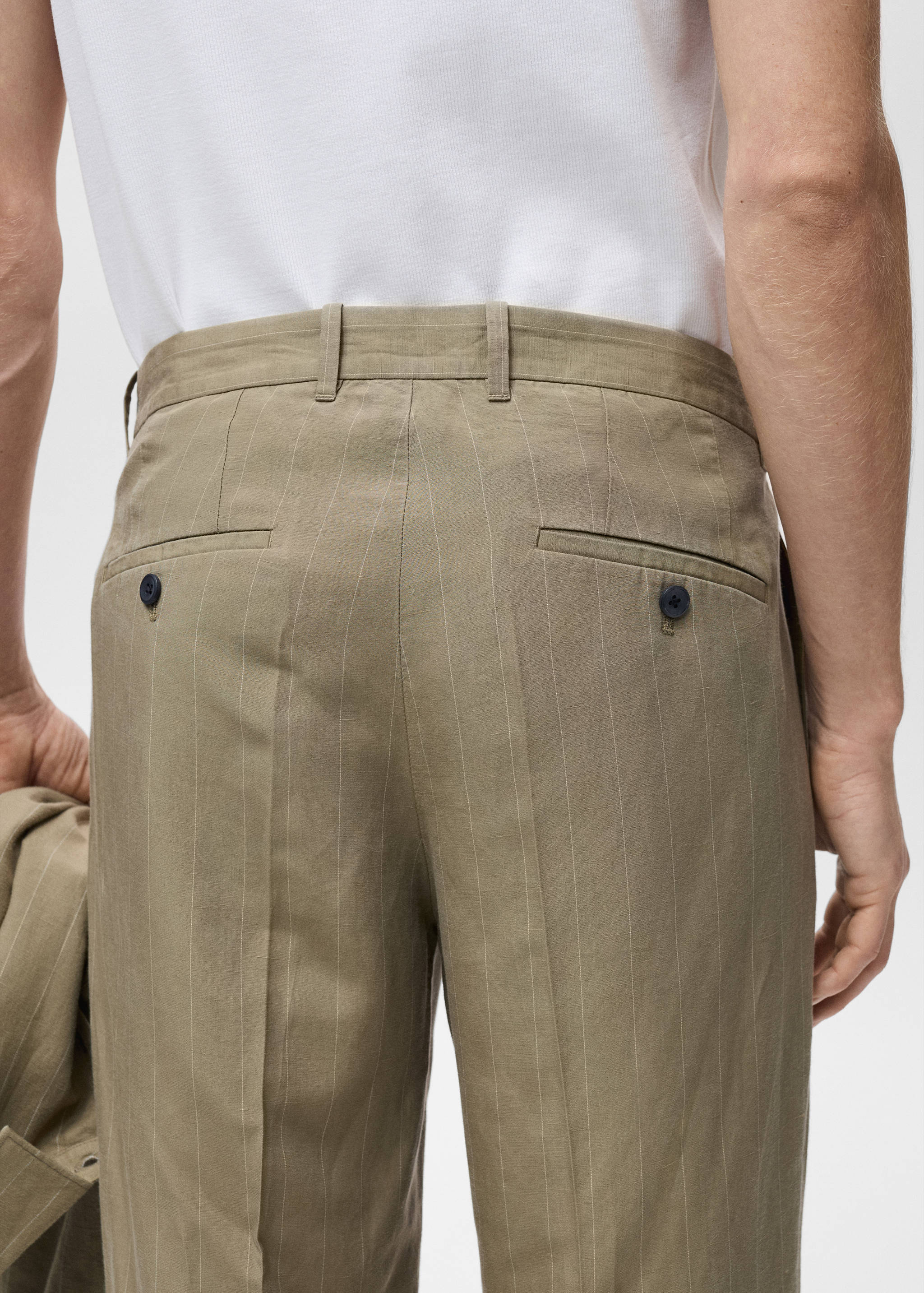 Pinstripe linen trousers - Details of the article 6