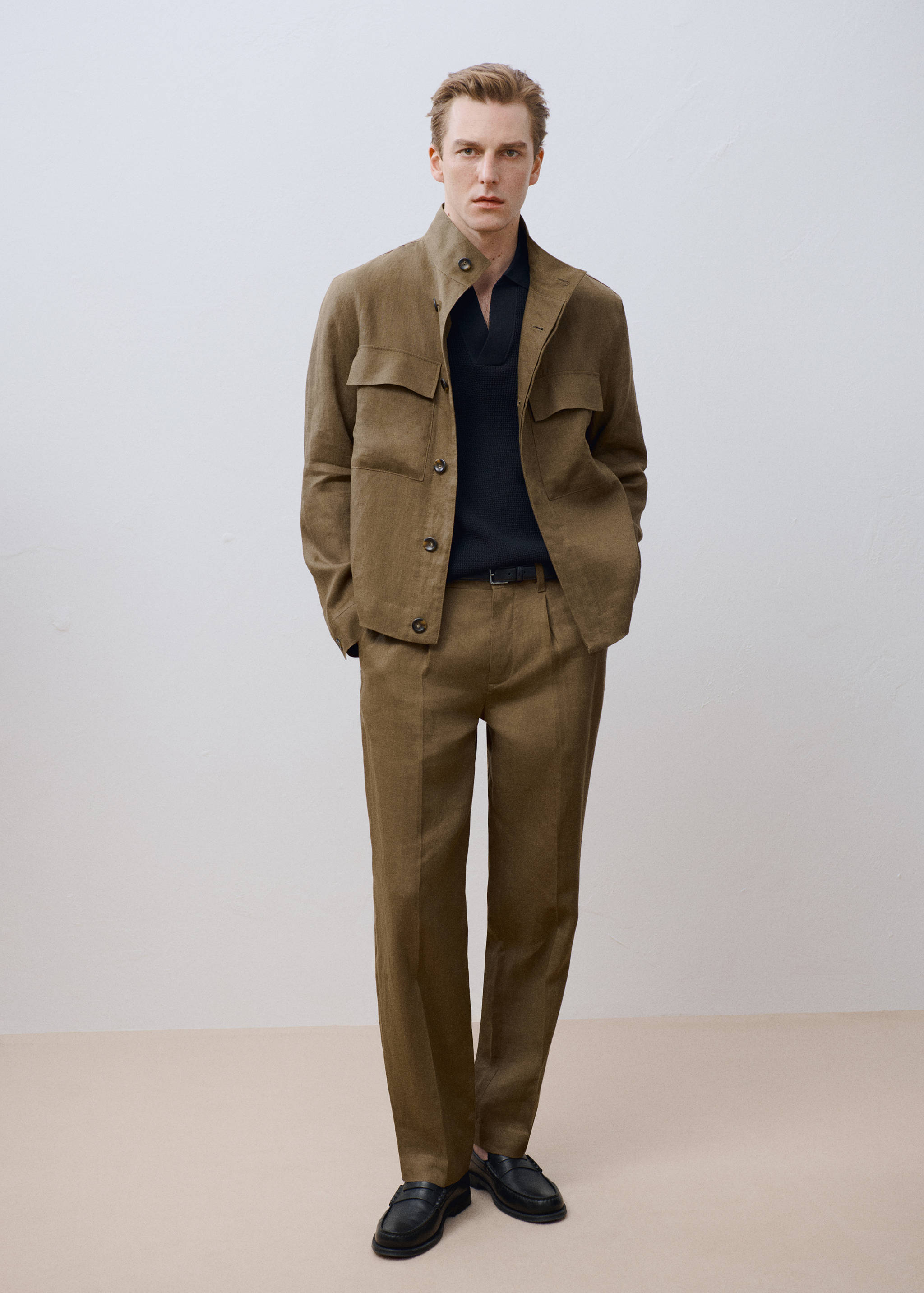 Kalhoty ze 100% lnu se záševky - Detail zboží 5