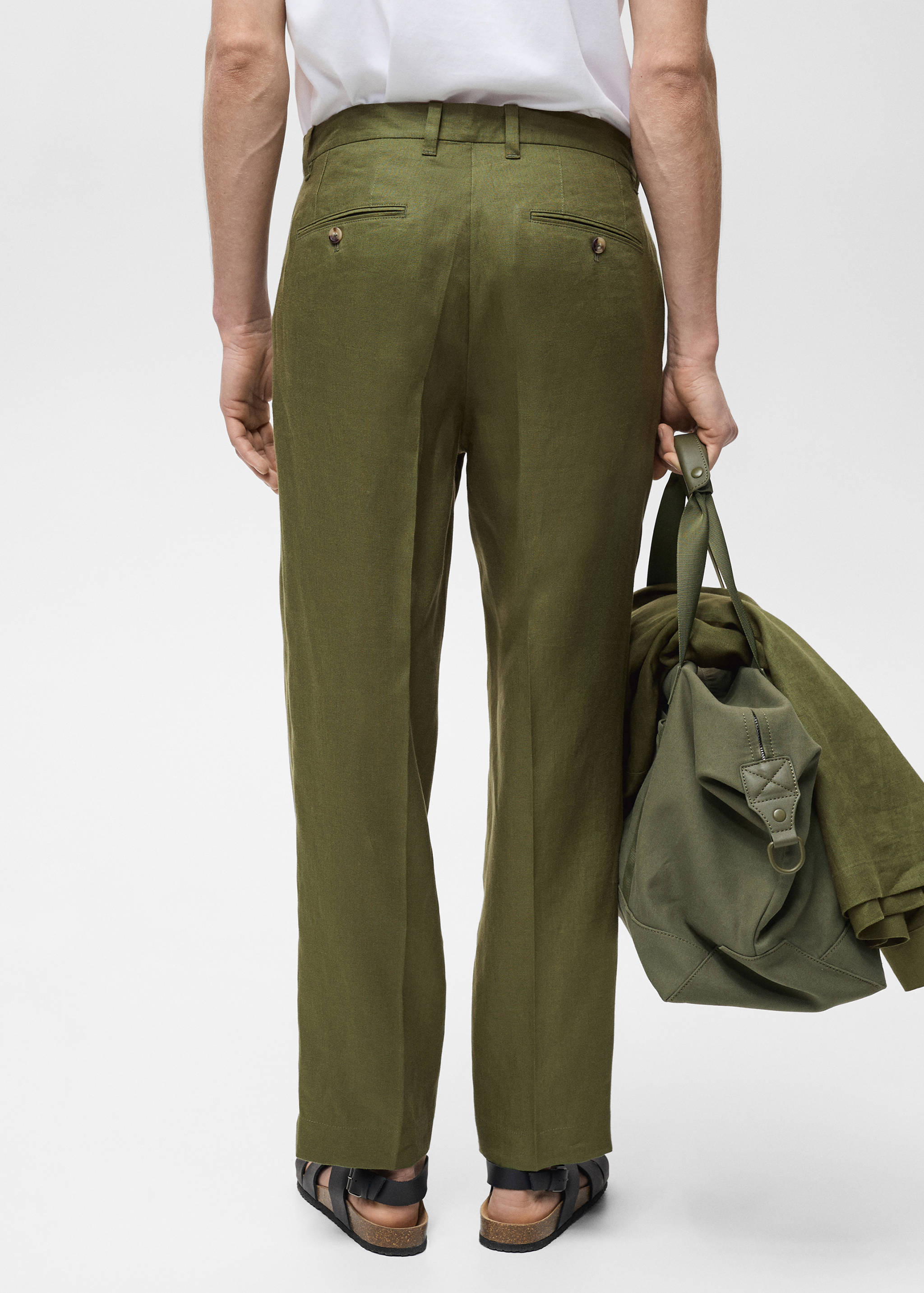 Pantalon 100 % lin regular fit - Verso de l’article