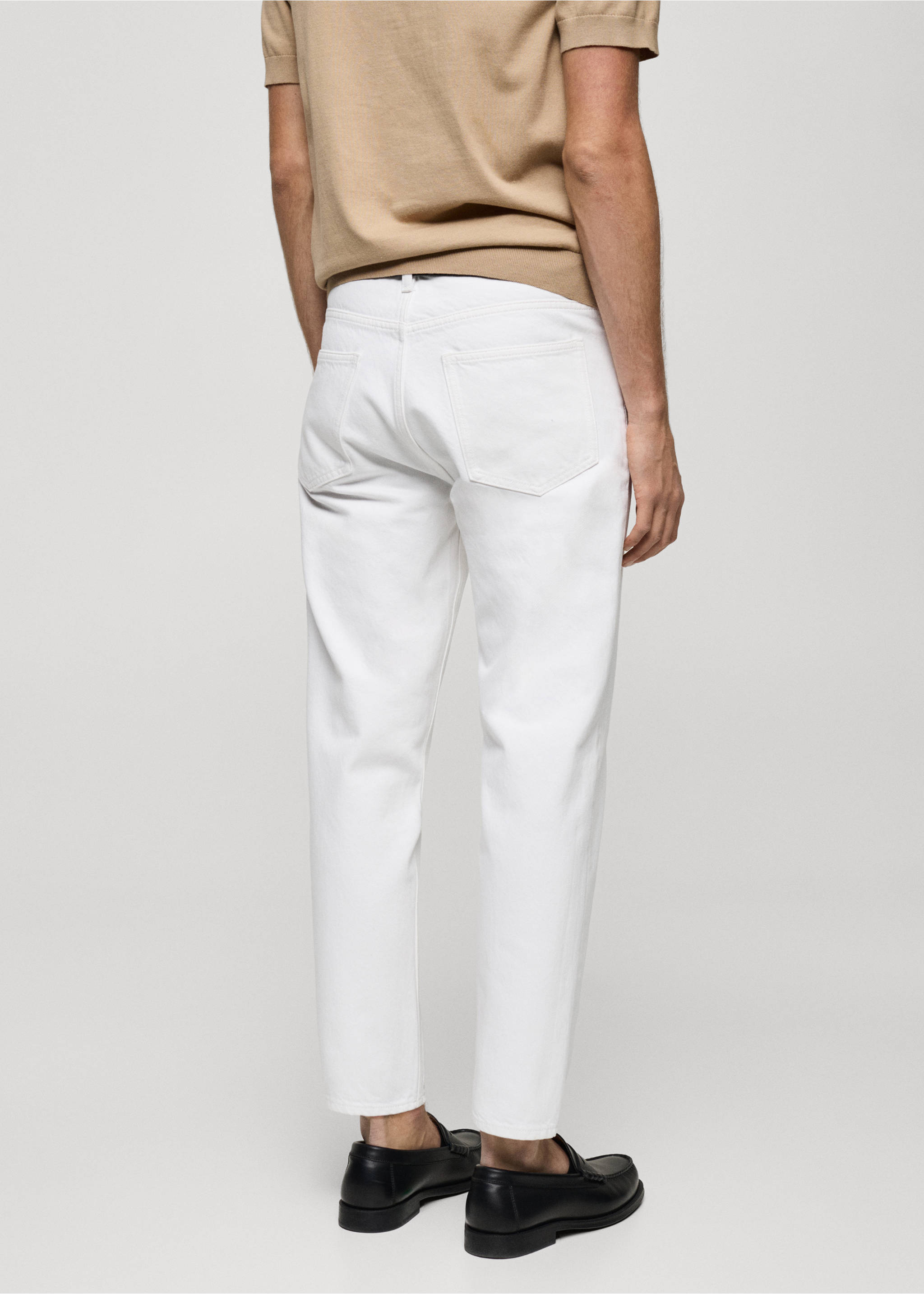Jeans cropped carrot fit - Reverso del artículo, Blanco roto. Ref: 87035924-00.