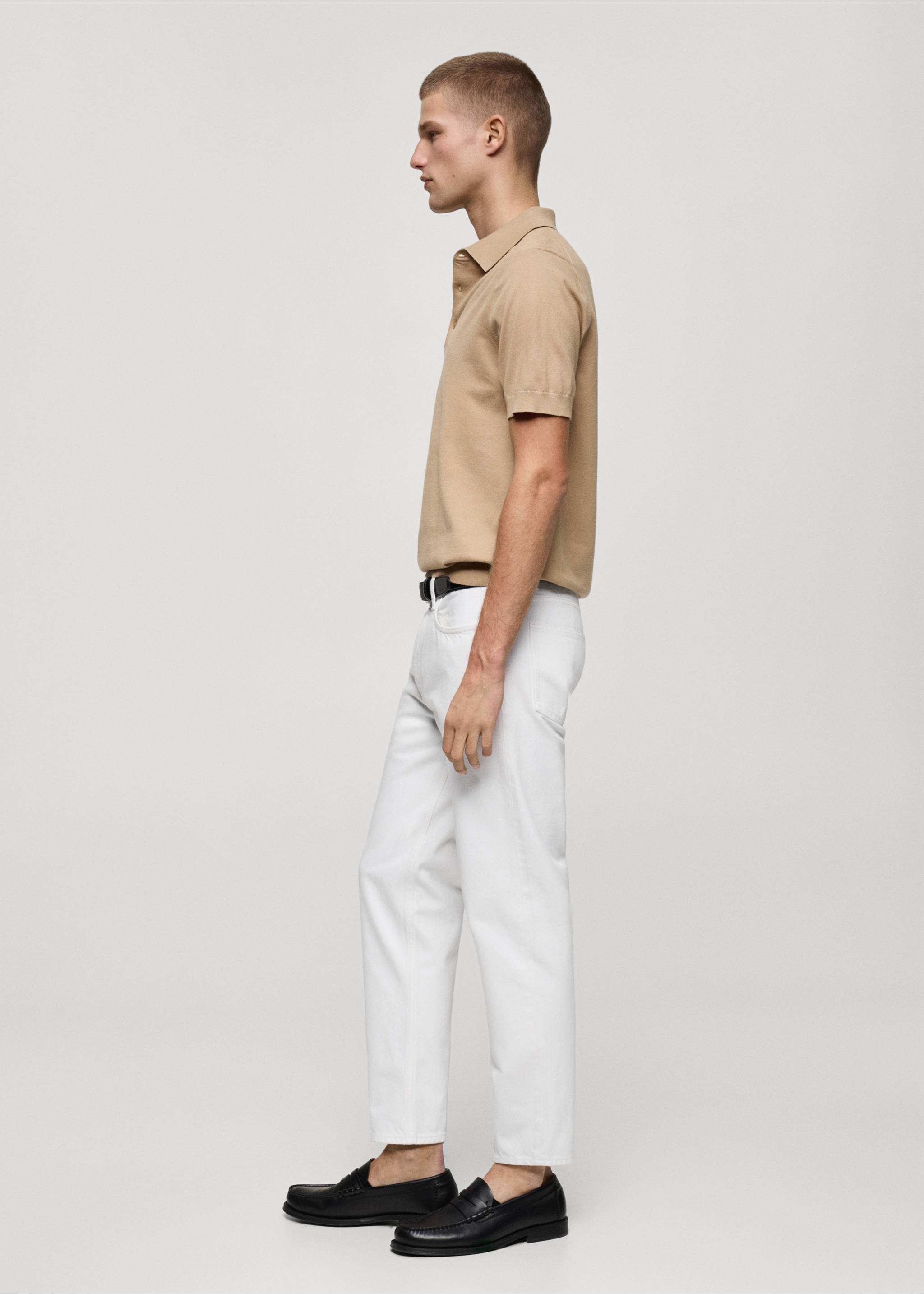 Jeans cropped carrot fit - Detalle del artículo 2, Blanco roto. Ref: 87035924-00.